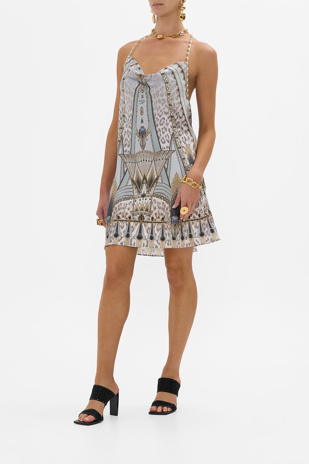 SHORT BIAS HALTER DRESS SAHARA STARLET