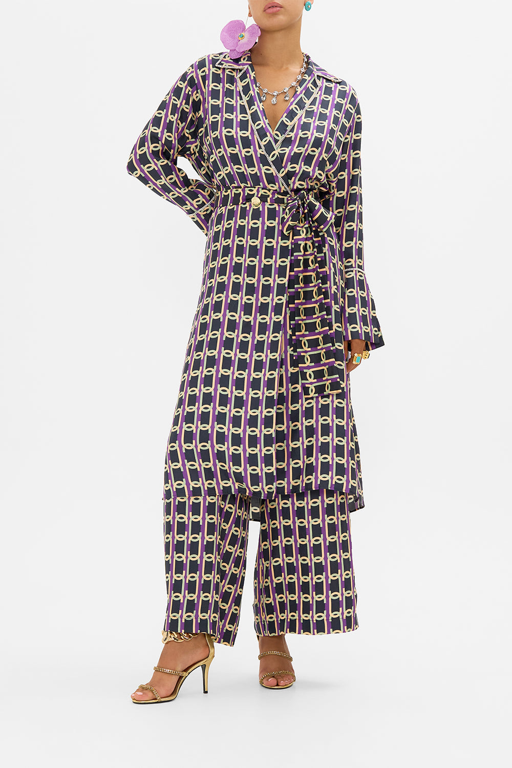 CAMILLA printed coat in Film Diva print