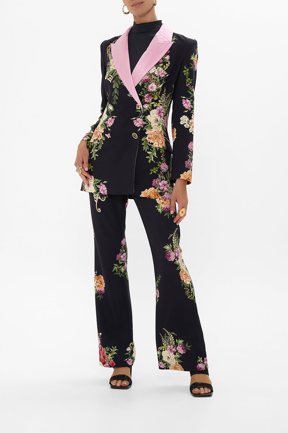 TAILORED DOUBLE BREASTED JACKET ADORNED IN ALEXANDRIA