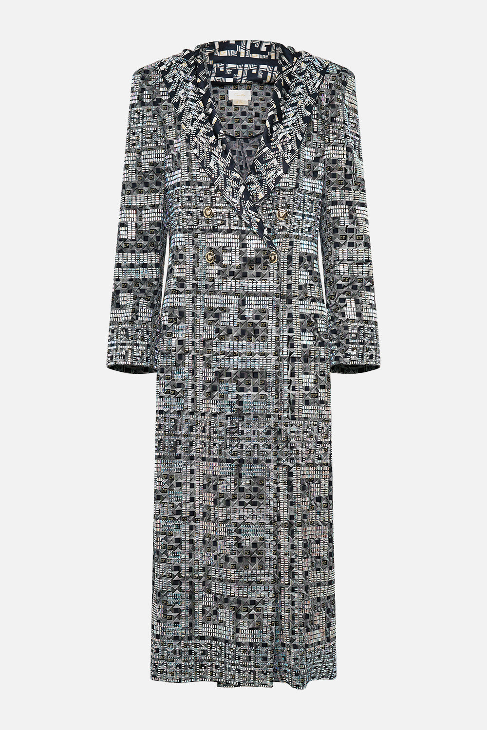 LONG COAT WITH HOOD READ MY GLYPHS