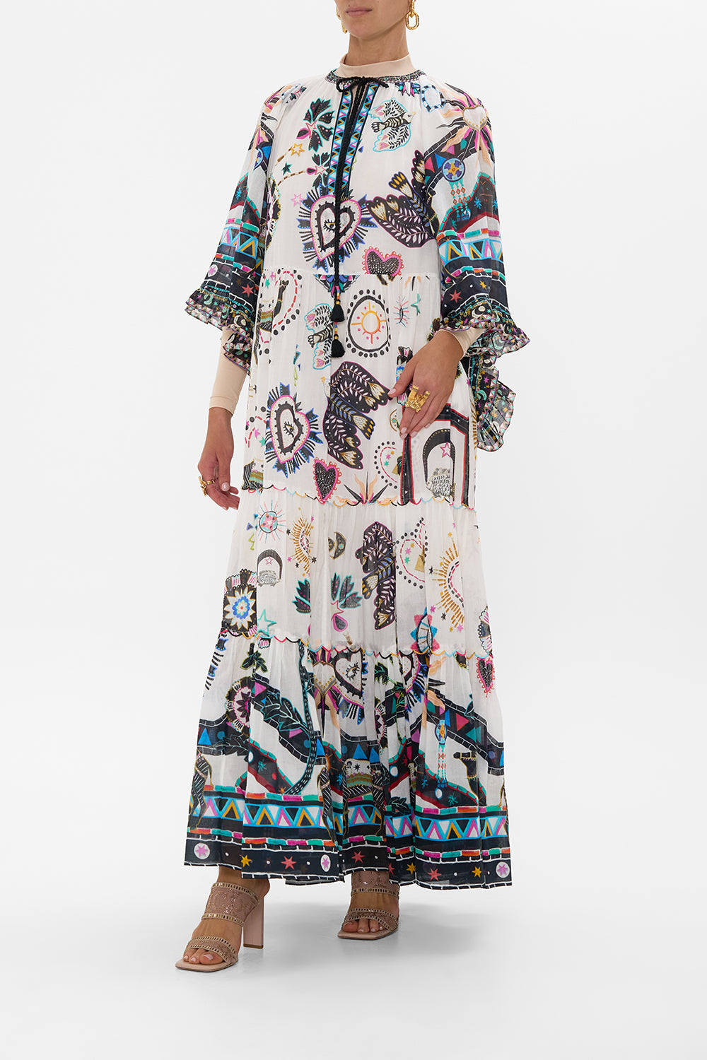 WIDE SLEEVE GATHERED DRESS NUBIAN WONDERLAND