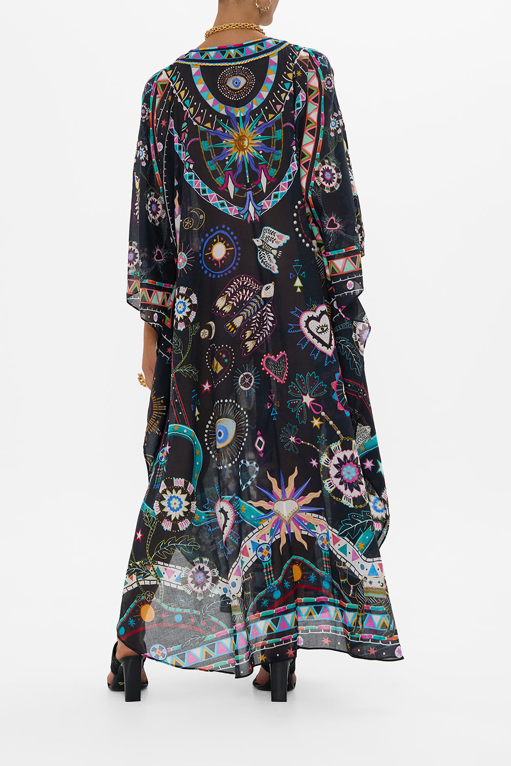 V NECK KAFTAN WITH FRONT WELT POCKETS NUBIAN NIGHTS