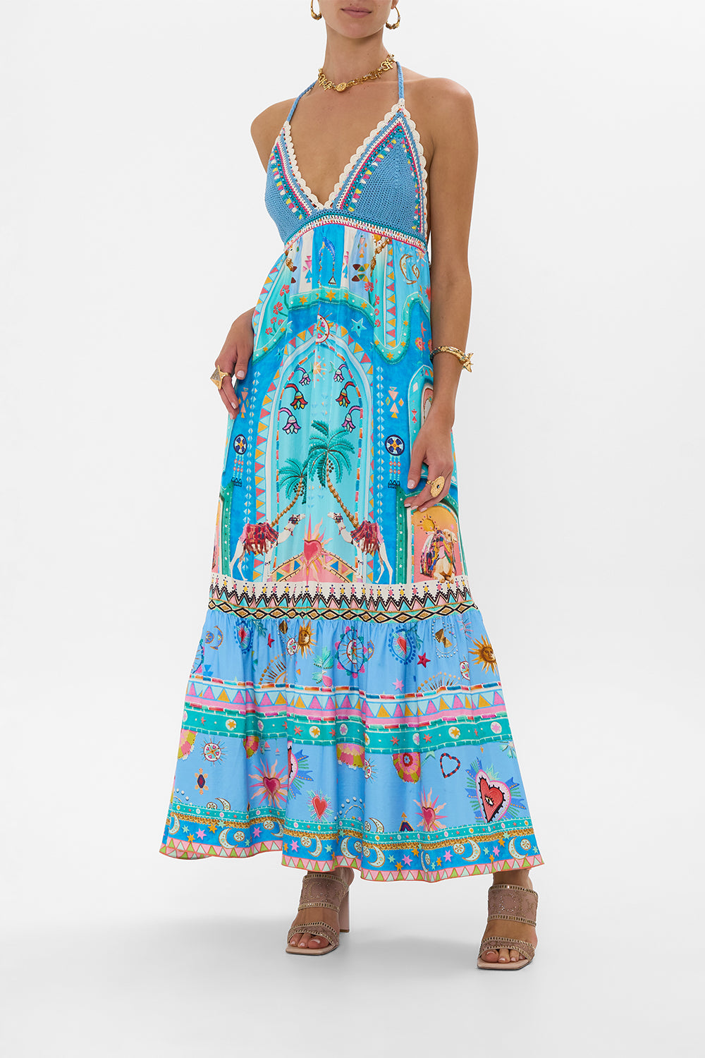LONG DRESS WITH CROCHET BRA A PAINTED VILLAGE