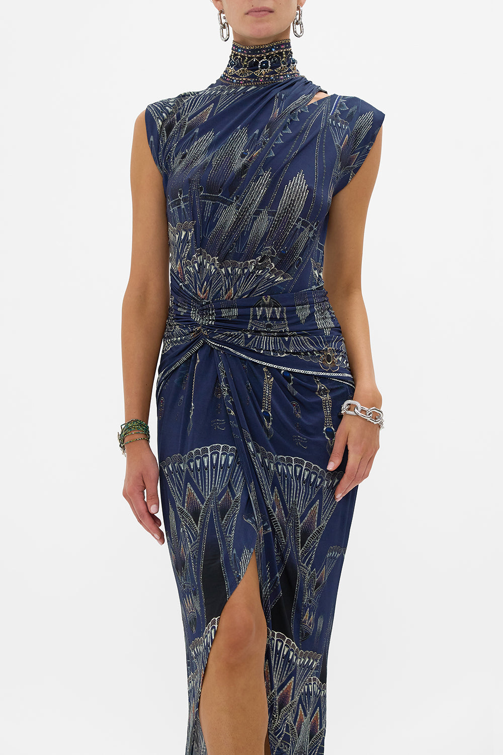 GATHERED COLUMN JERSEY DRESS THE EGYPT EFFECT