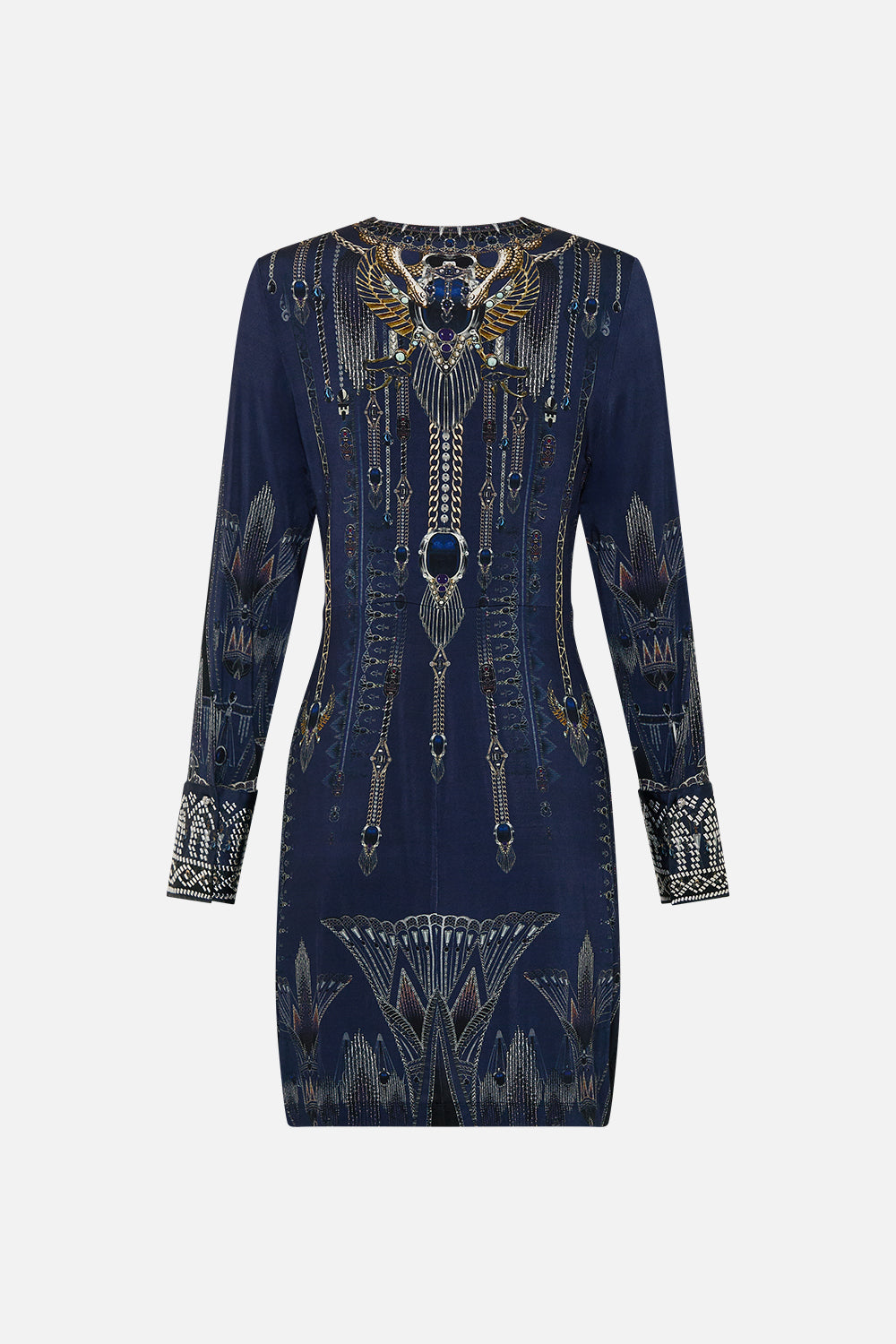 SHORT V NECK TWIST FRONT JERSEY DRESS THE EGYPT EFFECT