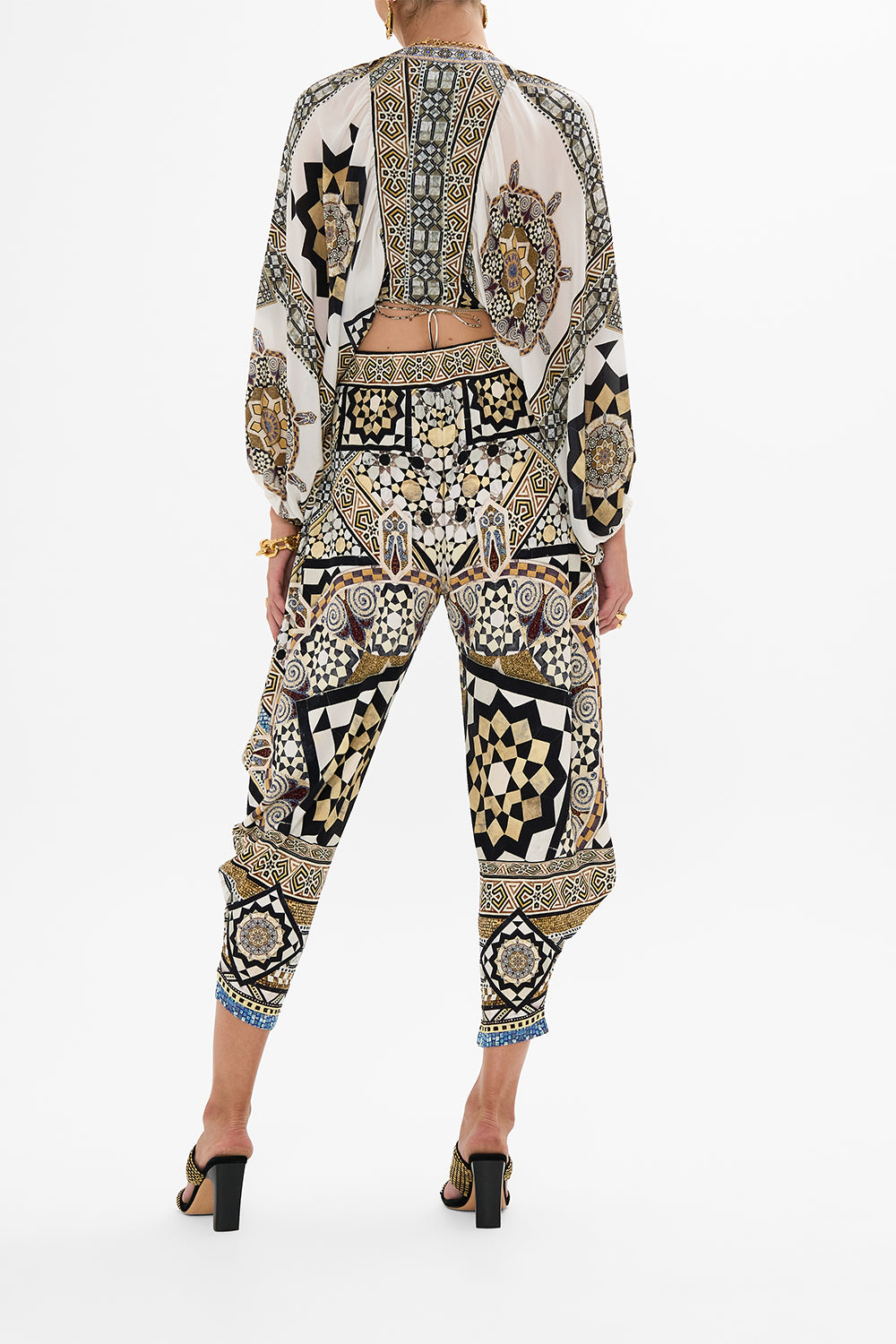 CAMILLA Jersey Drape Pant with Pocket in Make Me Your Mosaic Print