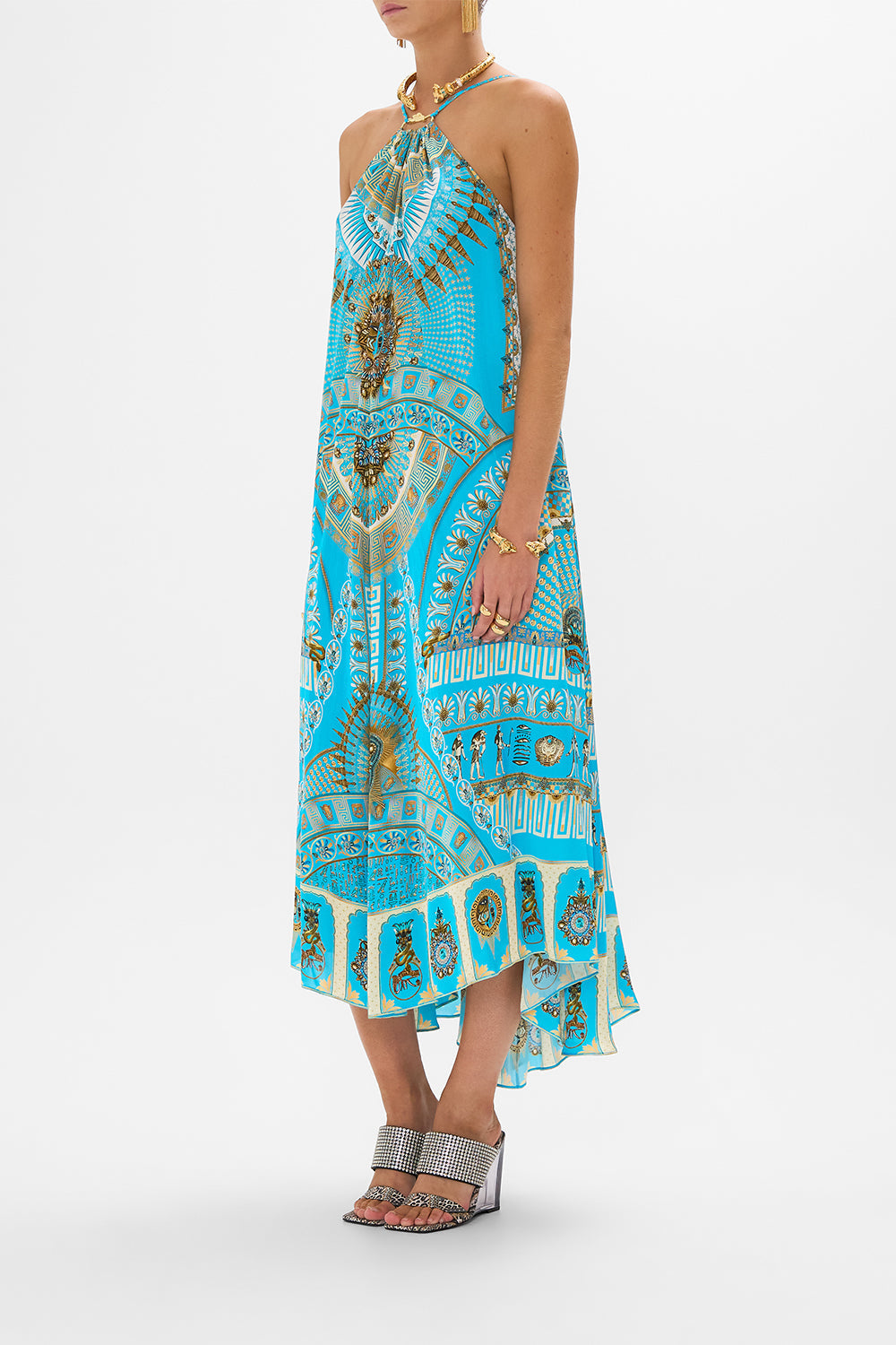 GATHER NECK HARDWARE MAXI DRESS TEMPLE OF LIGHT
