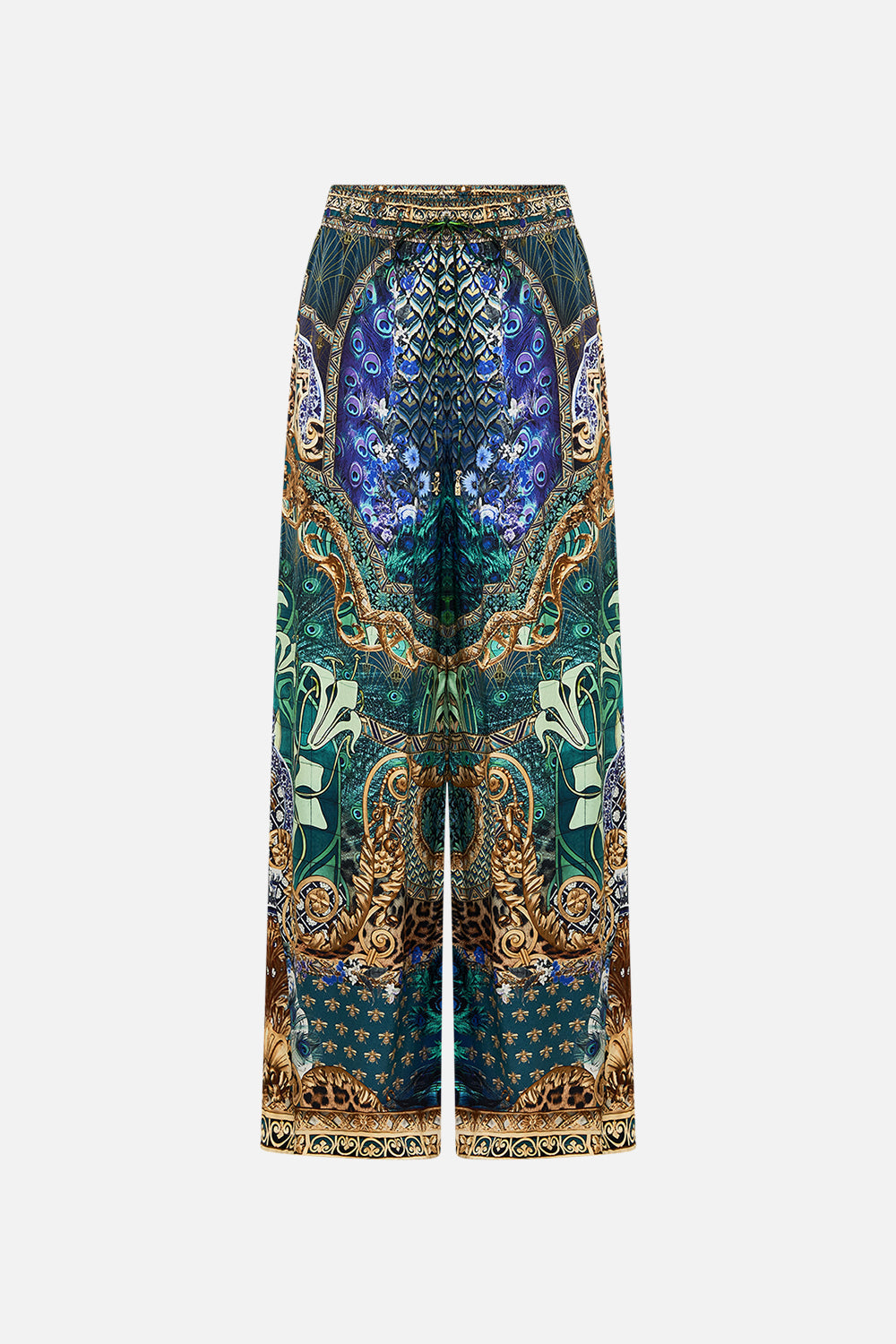 Product view of CAMILLA silk pants in Fan Dance print