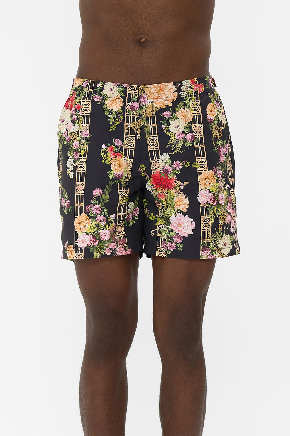 MID LENGTH SWIM SHORT ADORNED IN ALEXANDRIA