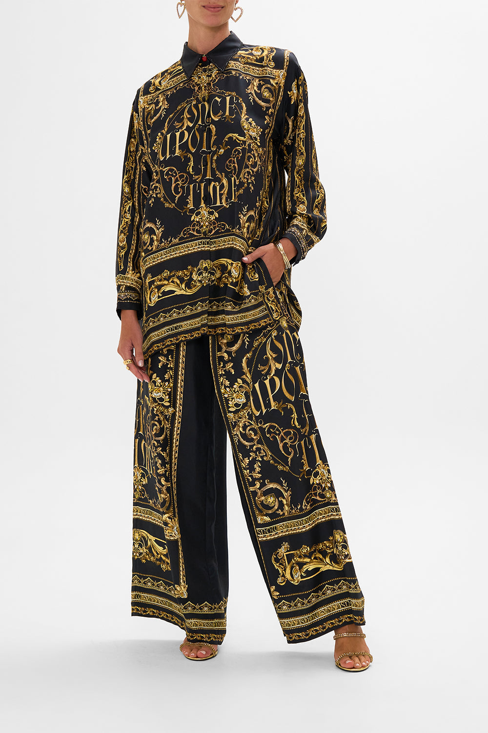 Disney CAMILLA silk shirt in Once Upon A Time print