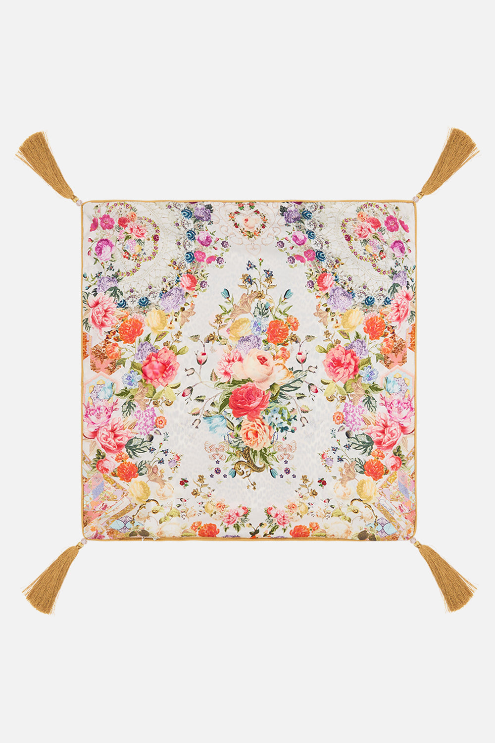 VILLA BY CAMILLA XXC Beige Small Square Cushion in Heirloom Anthem