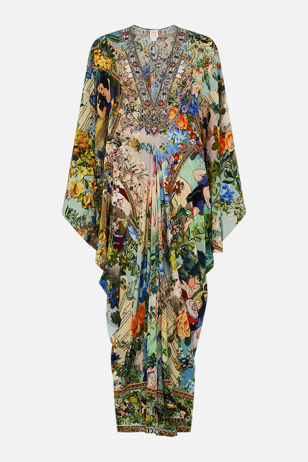 Disney CAMILLA silk kaftan in The Kindest One Of All print