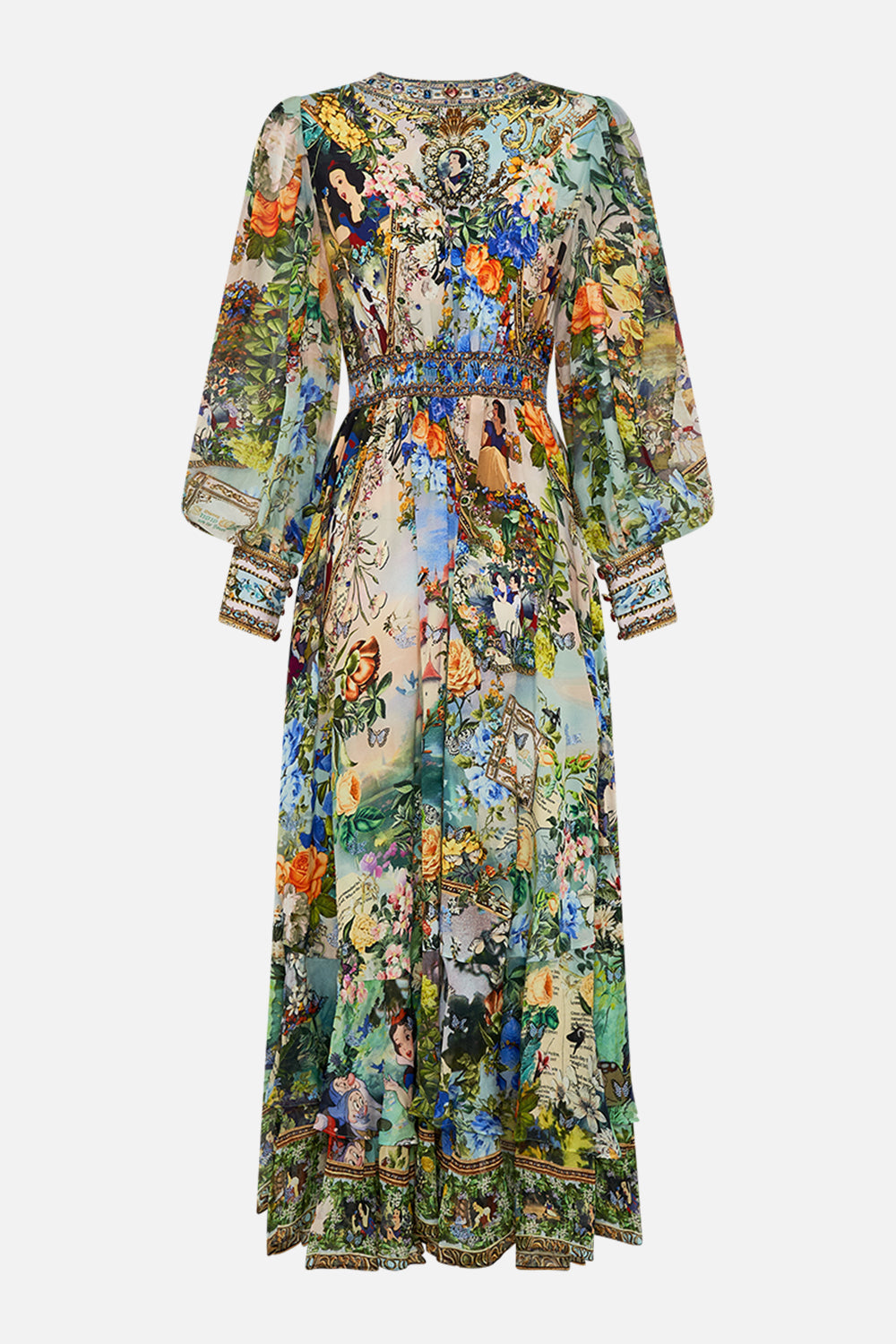 Disney CAMILLA silk maxi dress in The Kindest One of All print