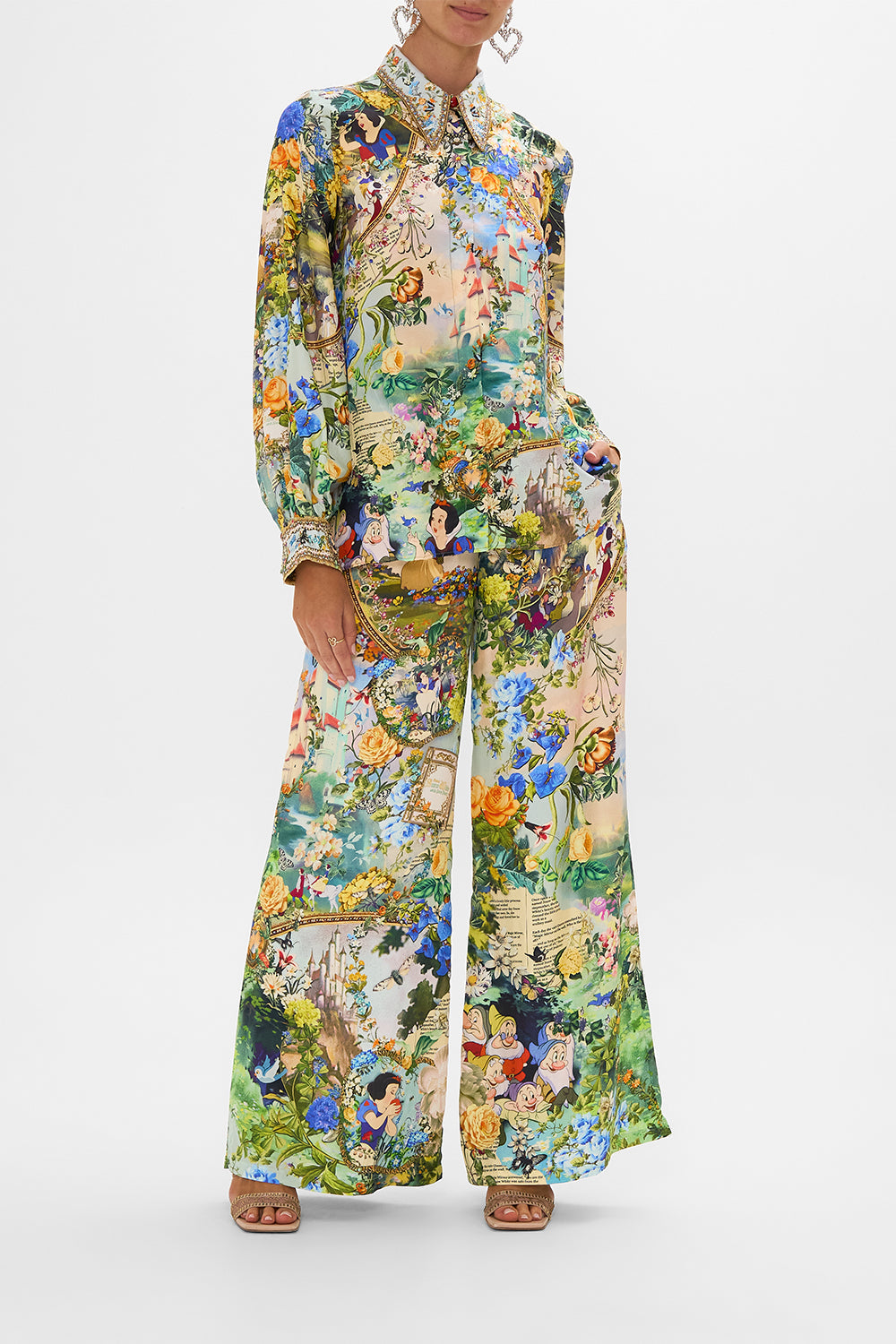 Disney CAMILLA silk blouse in The Kindest One Of All print