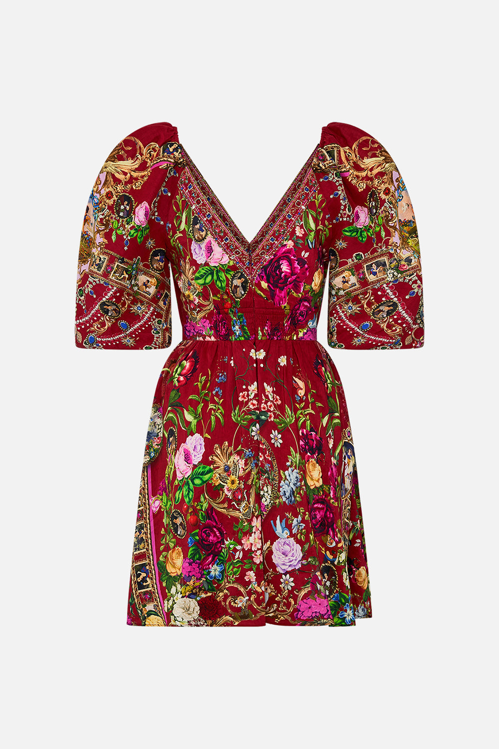 Disney CAMILLA puff sleeve mini dress in just one Bite Snow White print