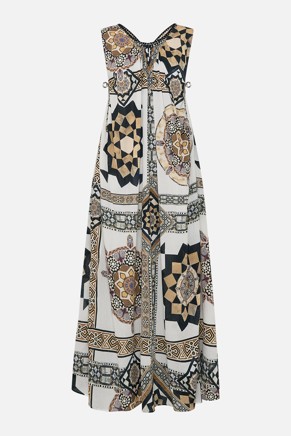 PANELLED TANK DRESS WITH CURVED HEM TILE STYLE