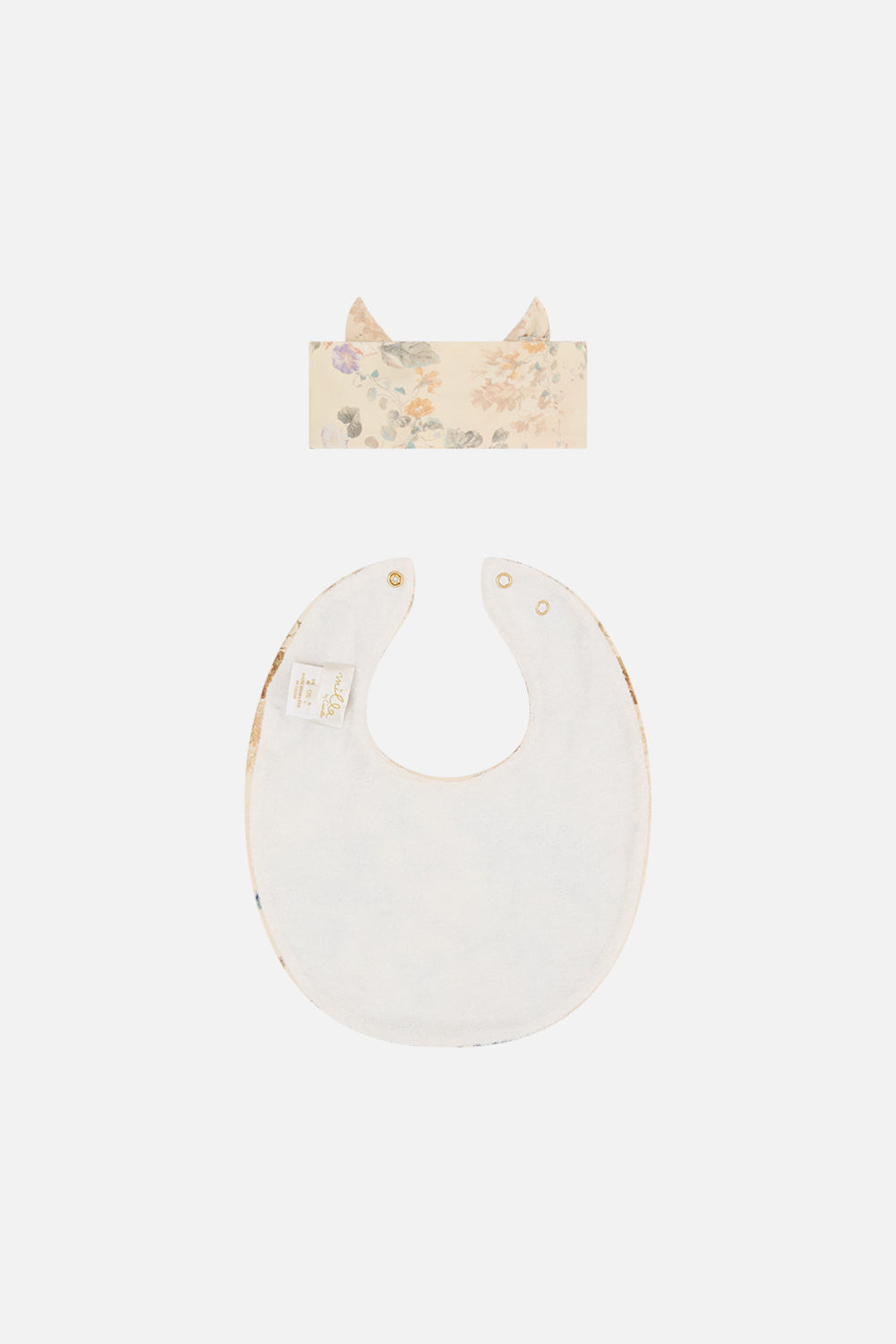 Milla By CAMILLA floral babies oversized bib and headband set in Adorned in Antiquity print.