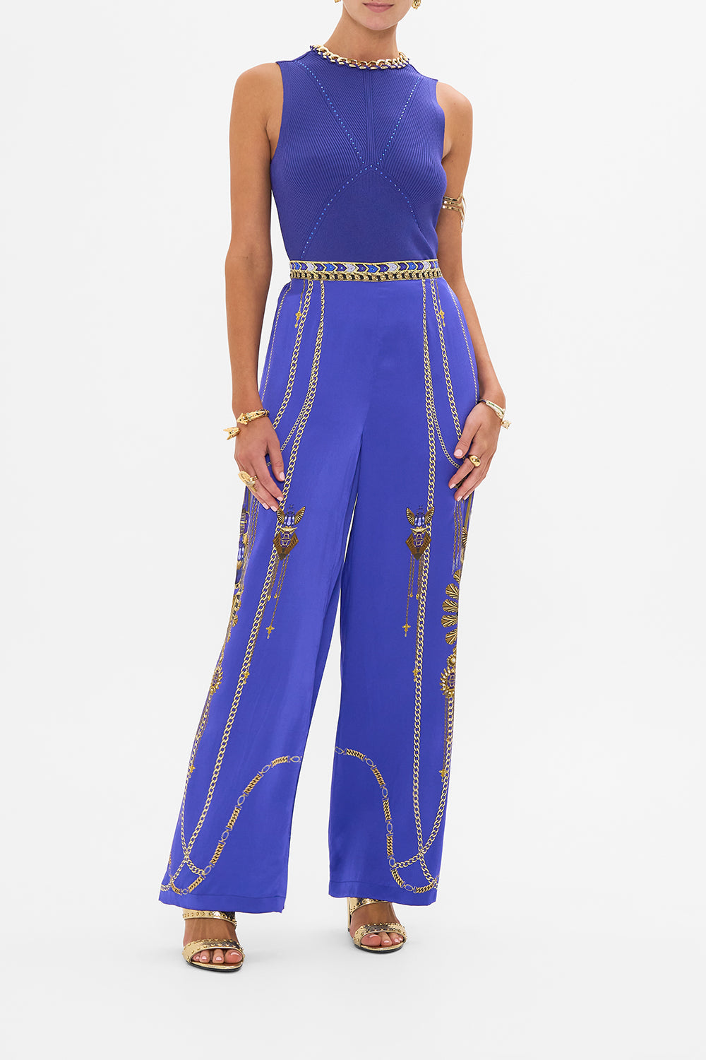 CAMILLA Sleeveless Knit Tank Top in My Fair Pharaoh print.