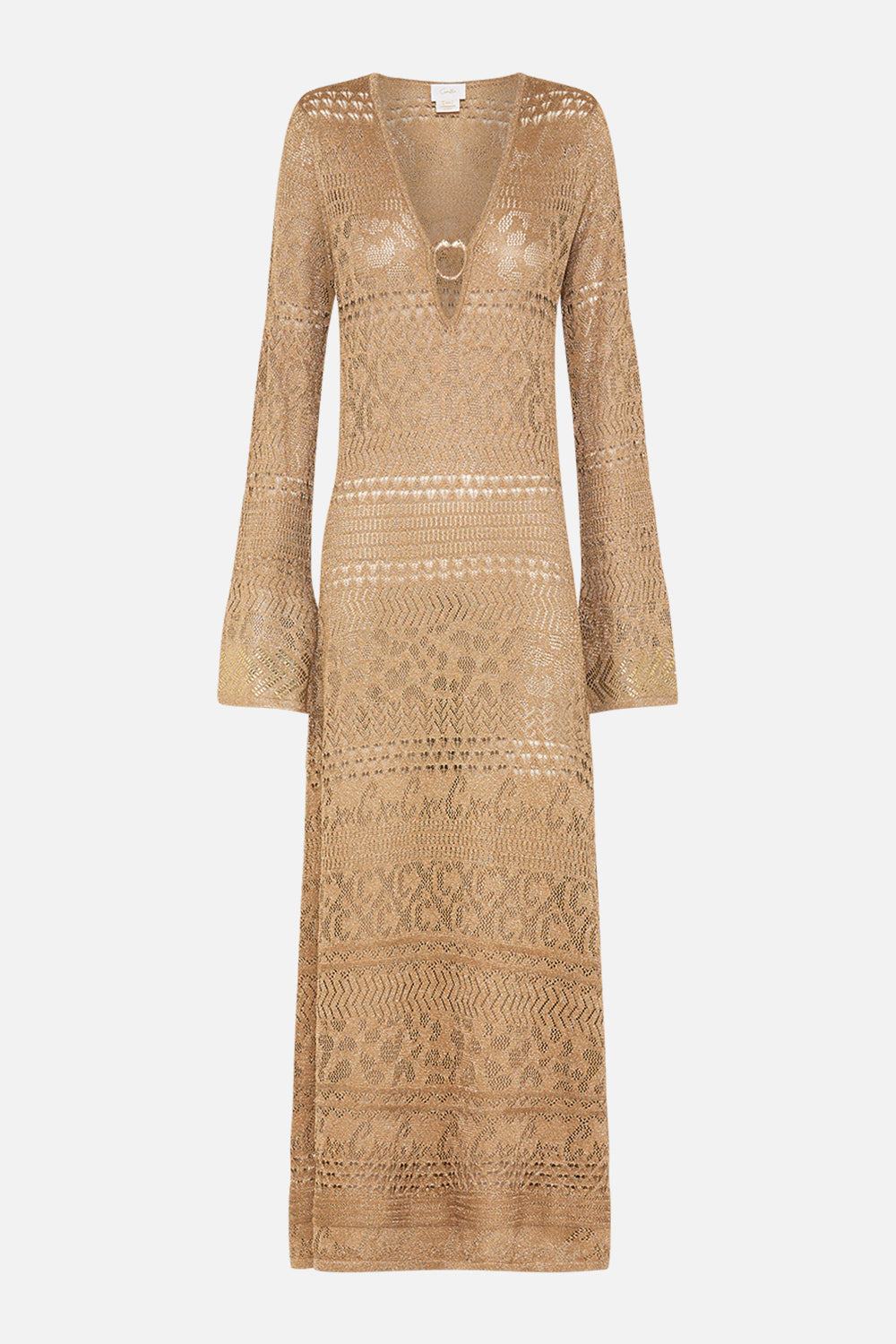 CAMILLA Gold Hardware Detail Knit Dress in Valley of the Kings Print