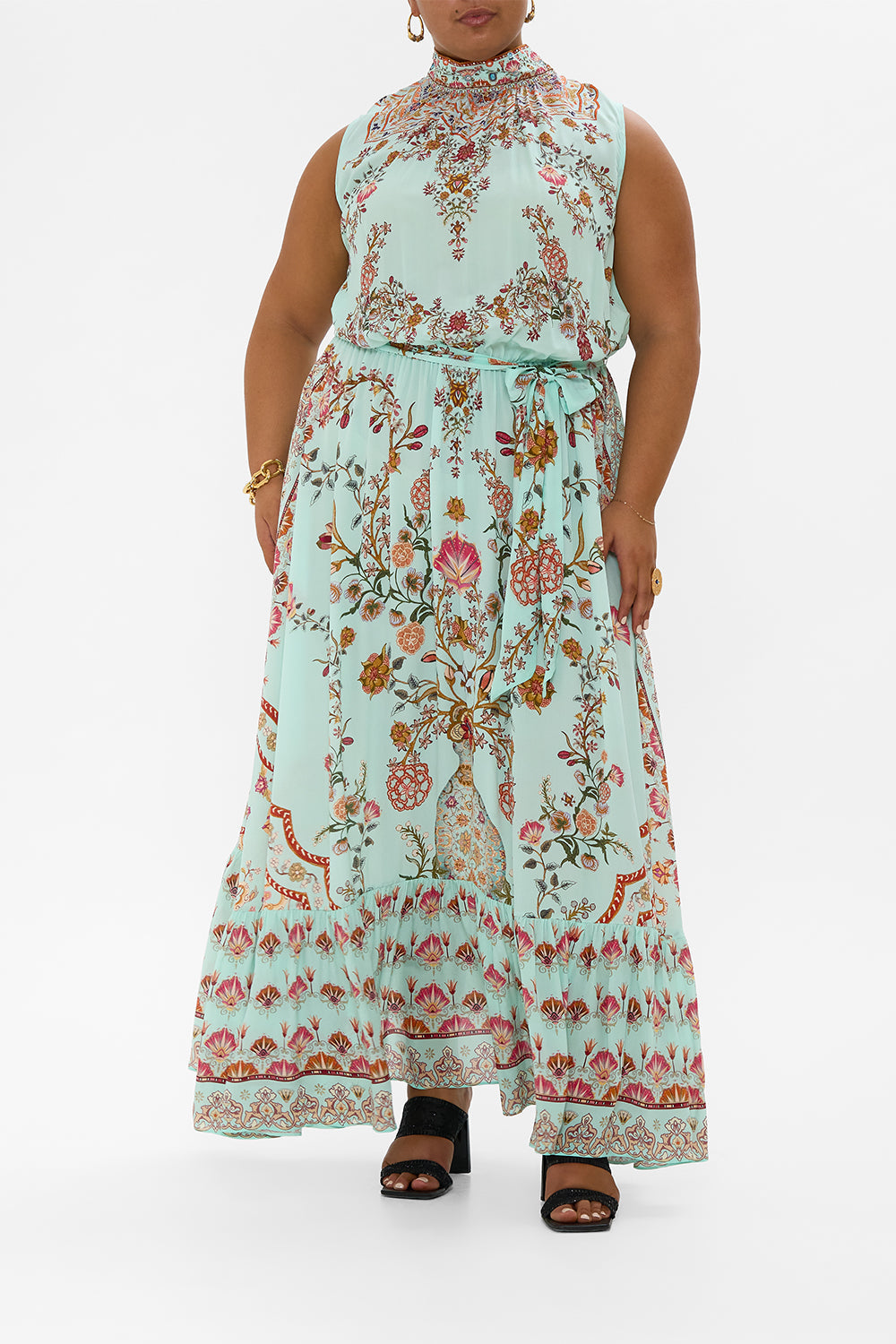 NECKTIE DRESS WITH ELASTICATED WAIST WEAVING WORLDS