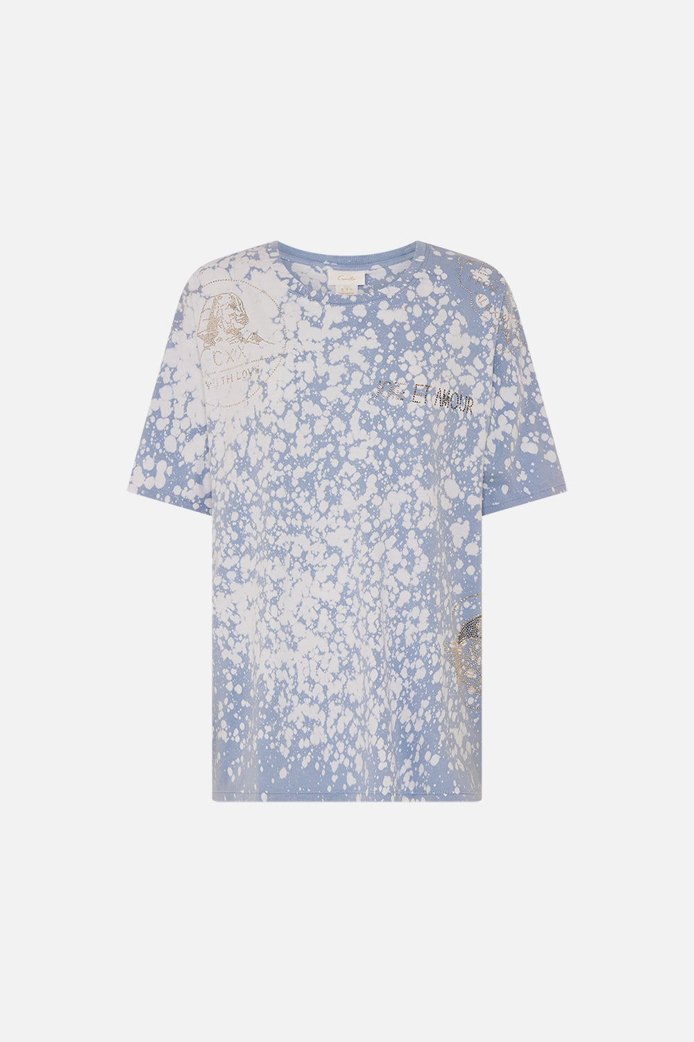 CAMILLA blue oversized band tee in Call Me in Cairo print