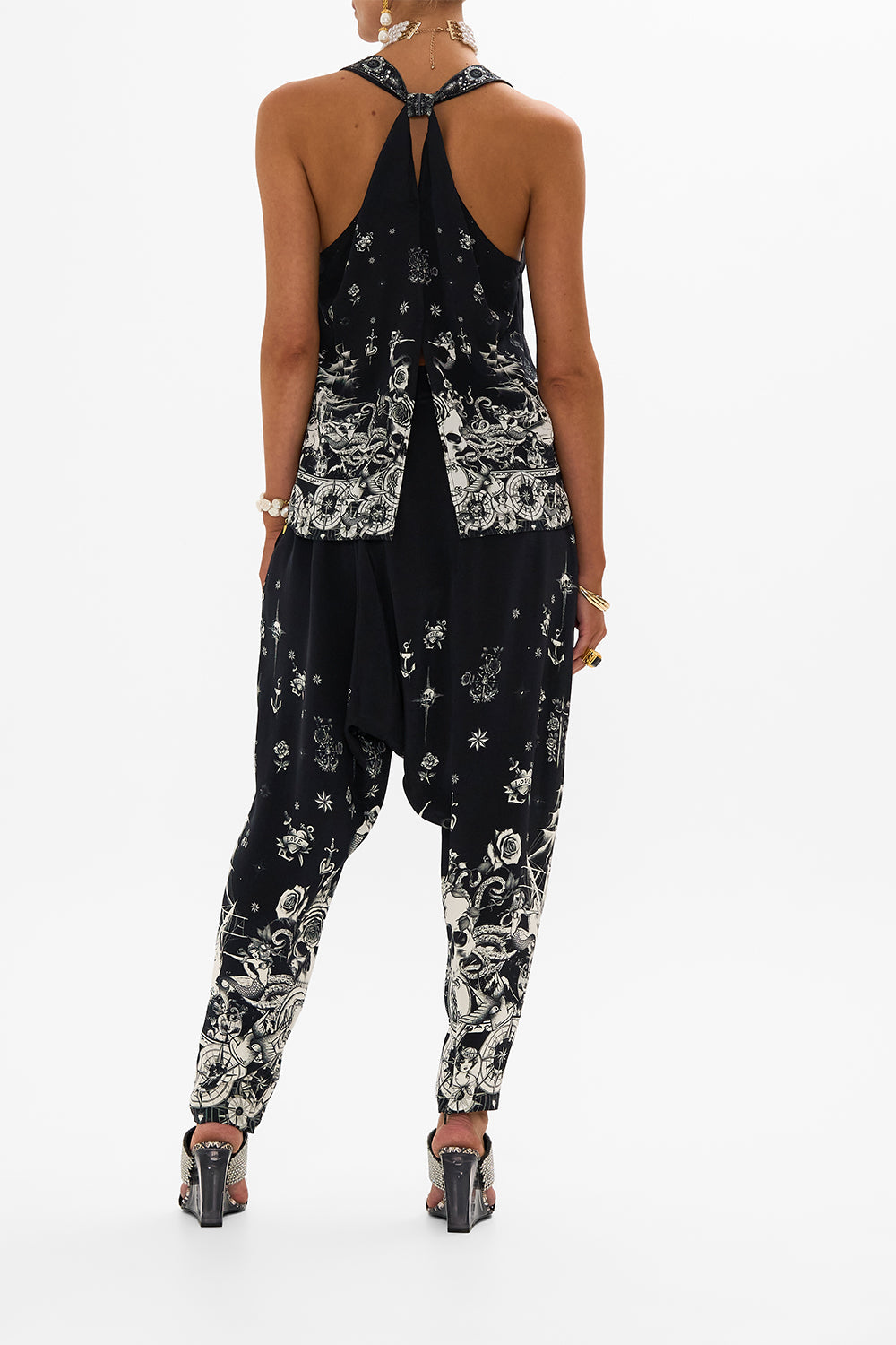 V NECK TOP WITH KNOT BACK TALES OF TATTOO