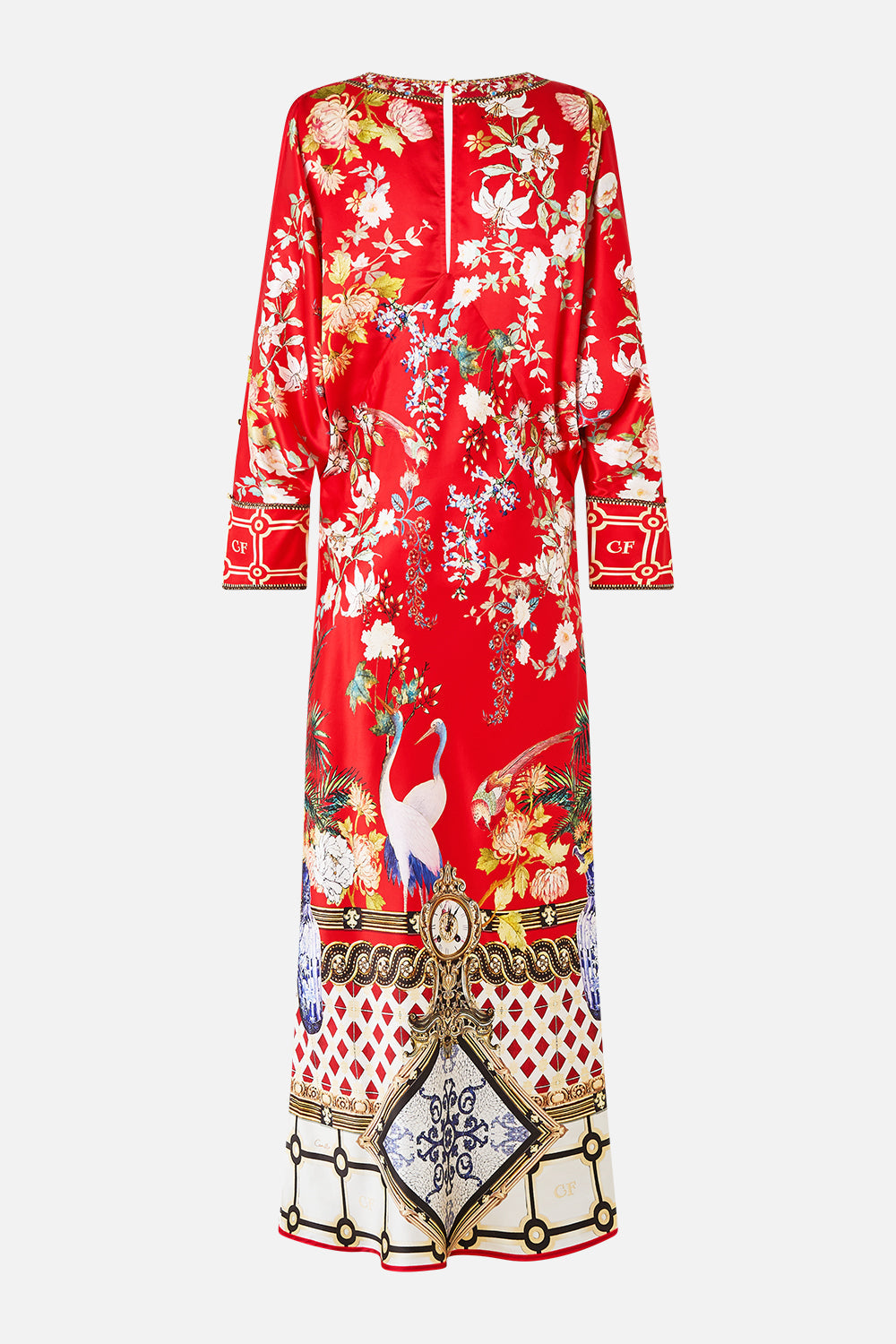 PLUNGE NECK DRAPED SHOULDER DRESS LISBOA LUXE