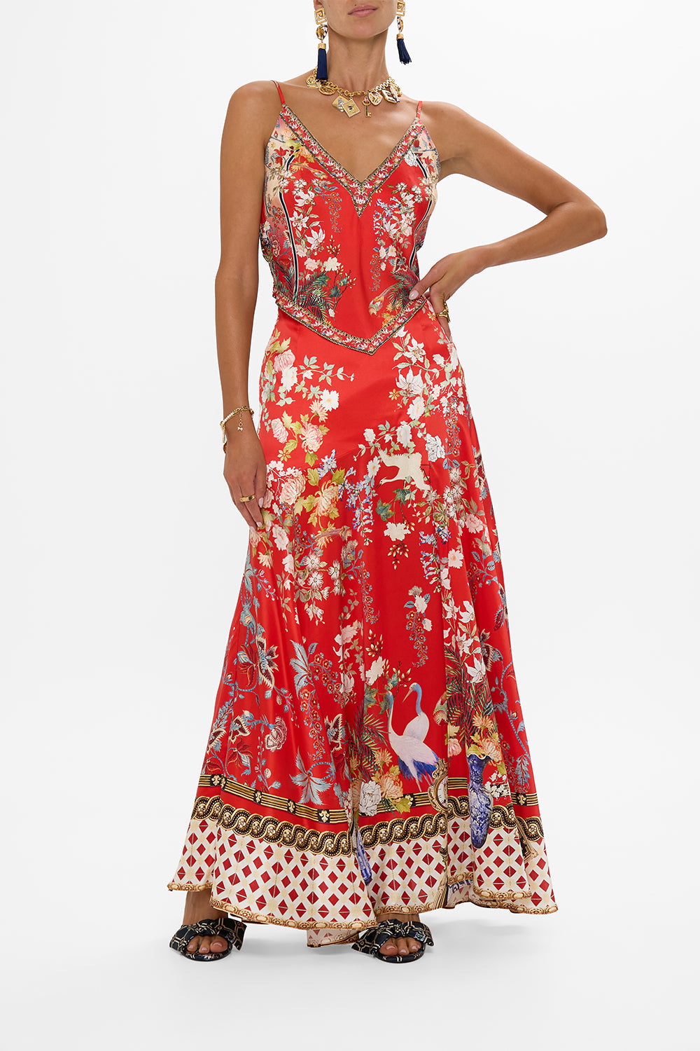 FLARED SKIRT WITH SPLIT LISBOA LUXE