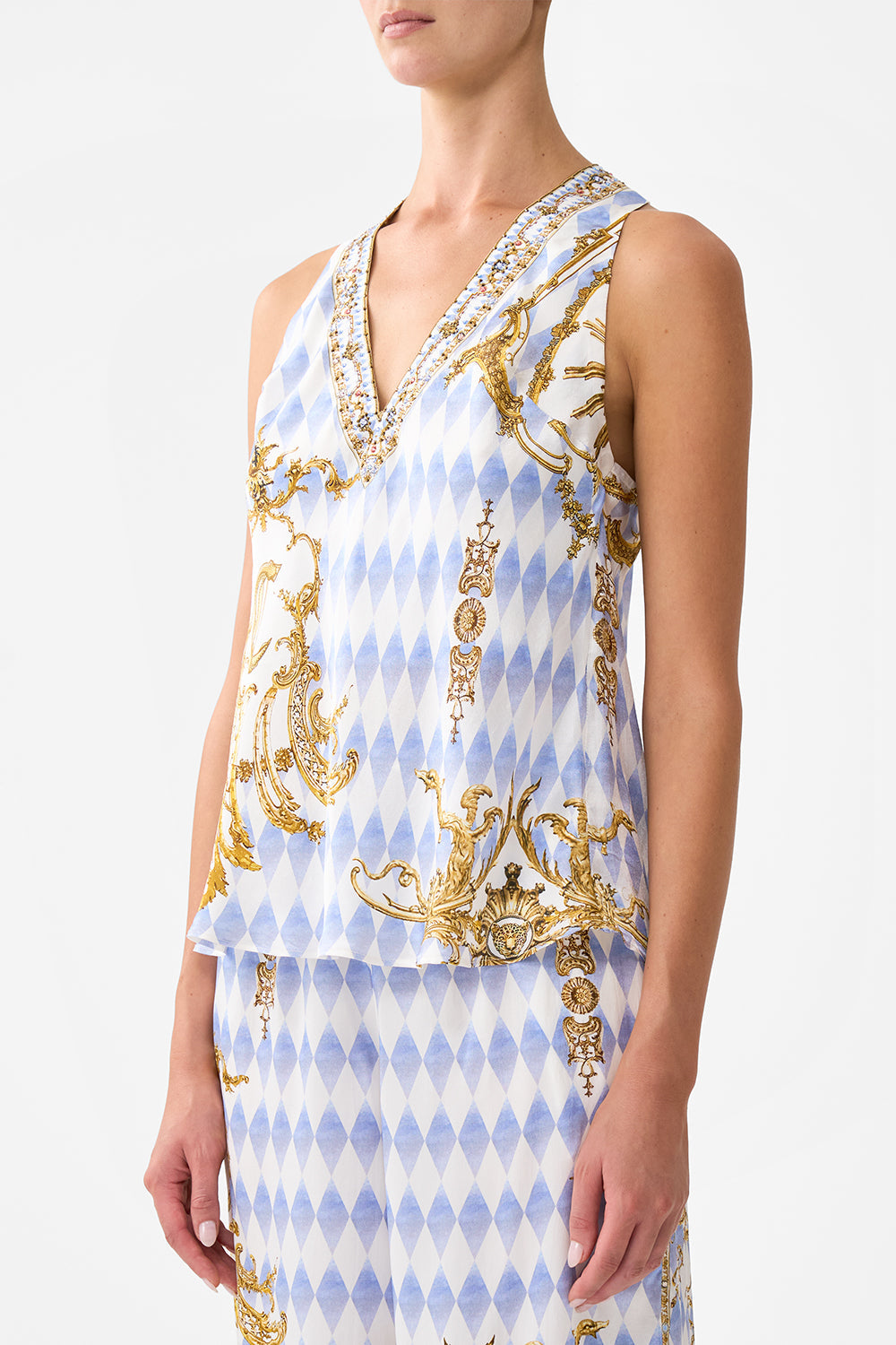 V NECK TOP WITH KNOT BACK THRONE GAMES