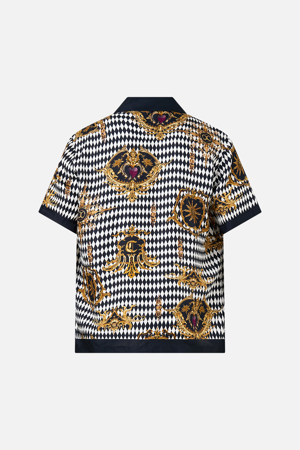 SHORT SLEEVE CAMP COLLARED SHIRT MONARCHY MANIA