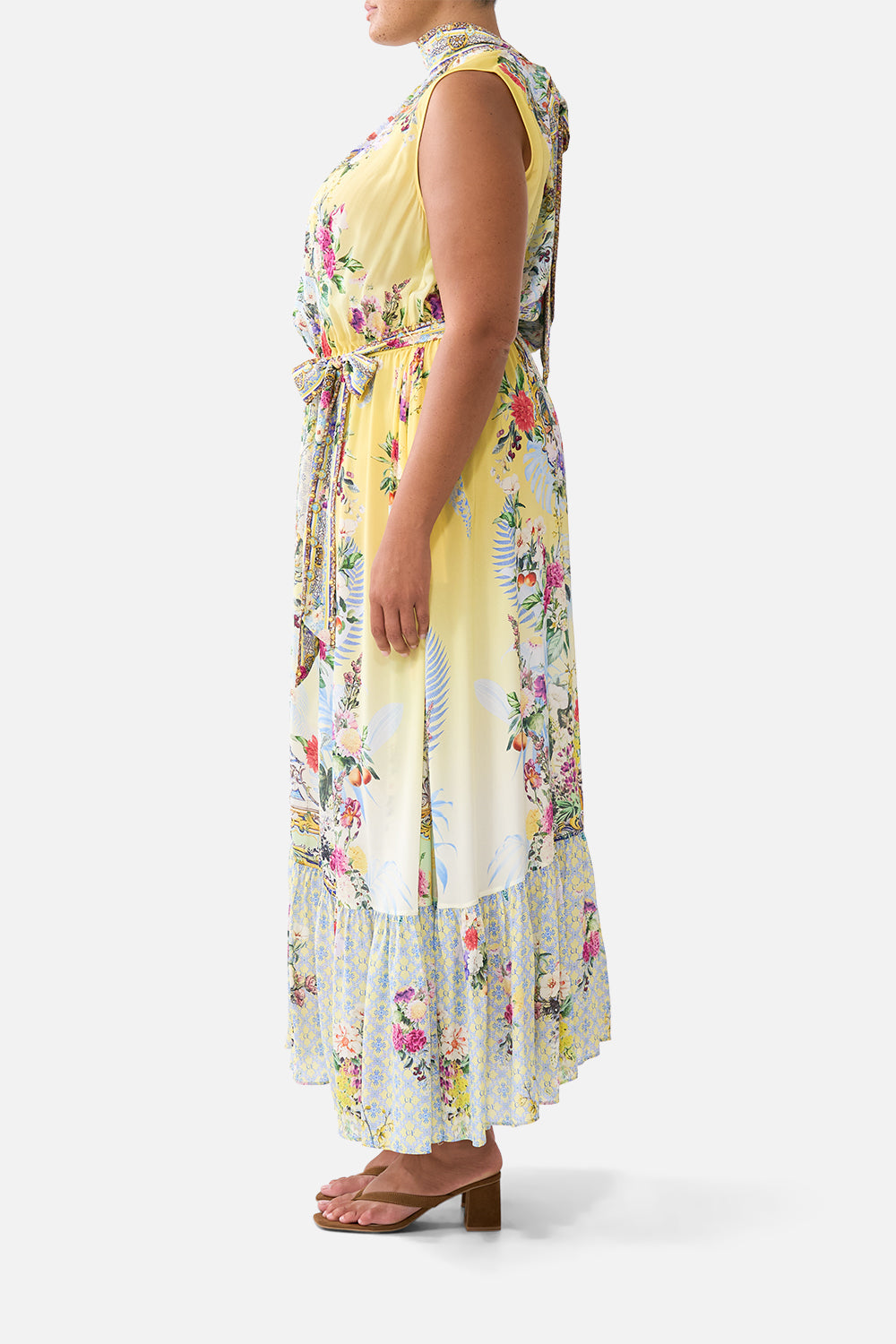 NECKTIE DRESS WITH ELASTICATED WAIST FLOR FANTÁSTICA