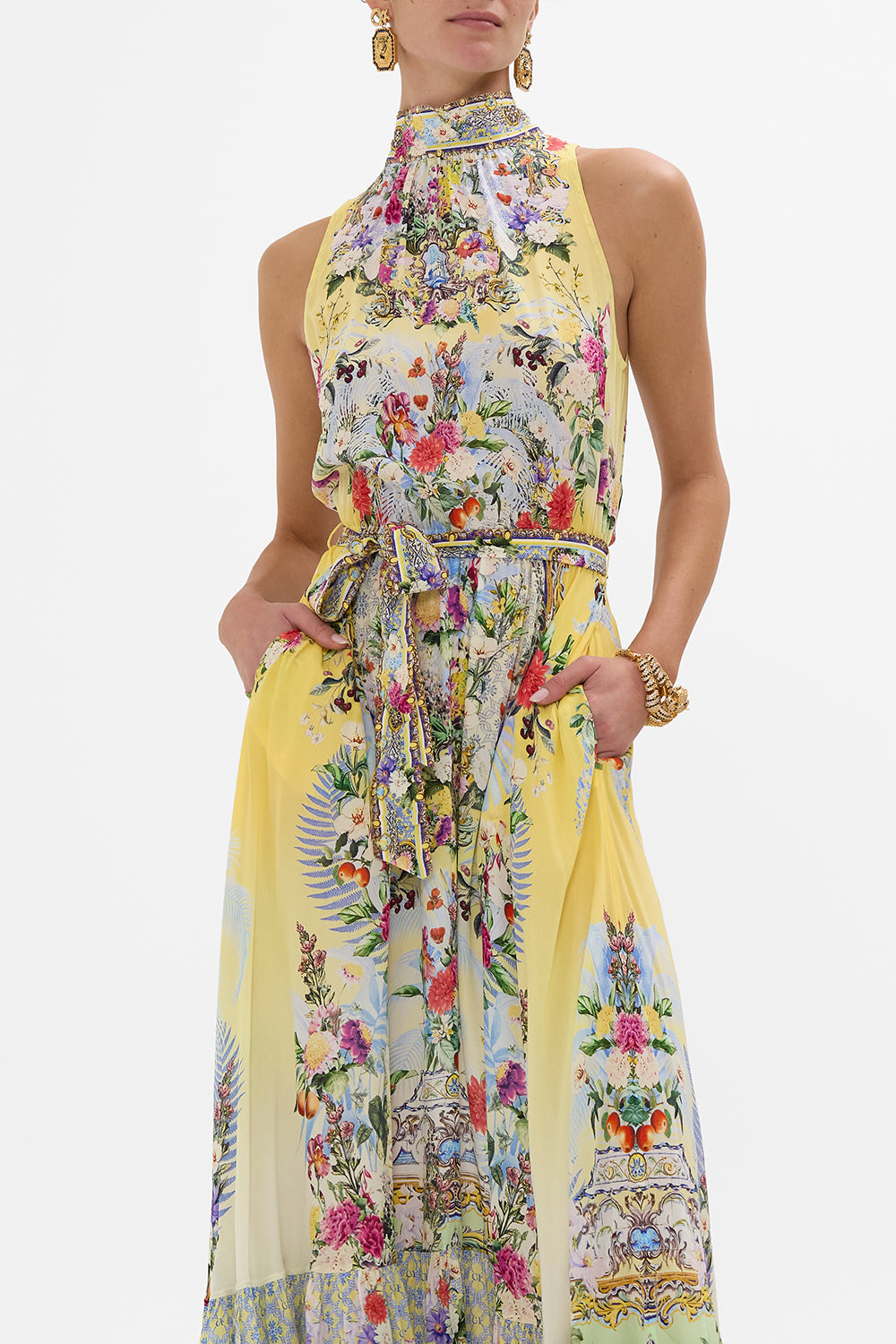 NECKTIE DRESS WITH ELASTICATED WAIST FLOR FANTÁSTICA