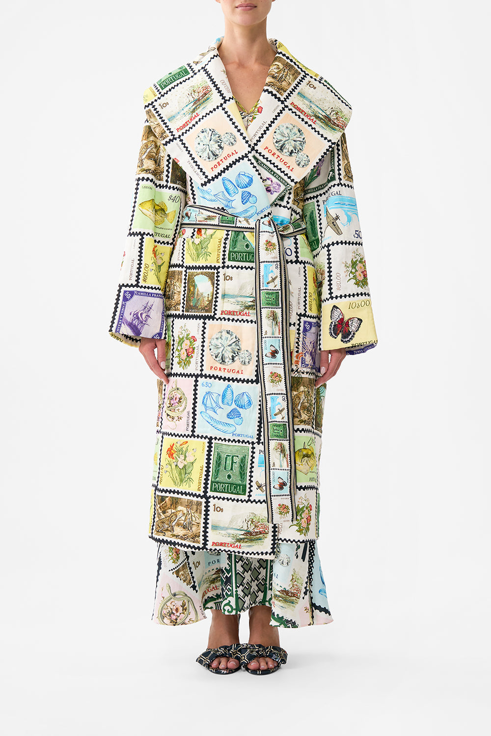 QUILTED LONG WRAP COAT MY PORTO PEN PAL