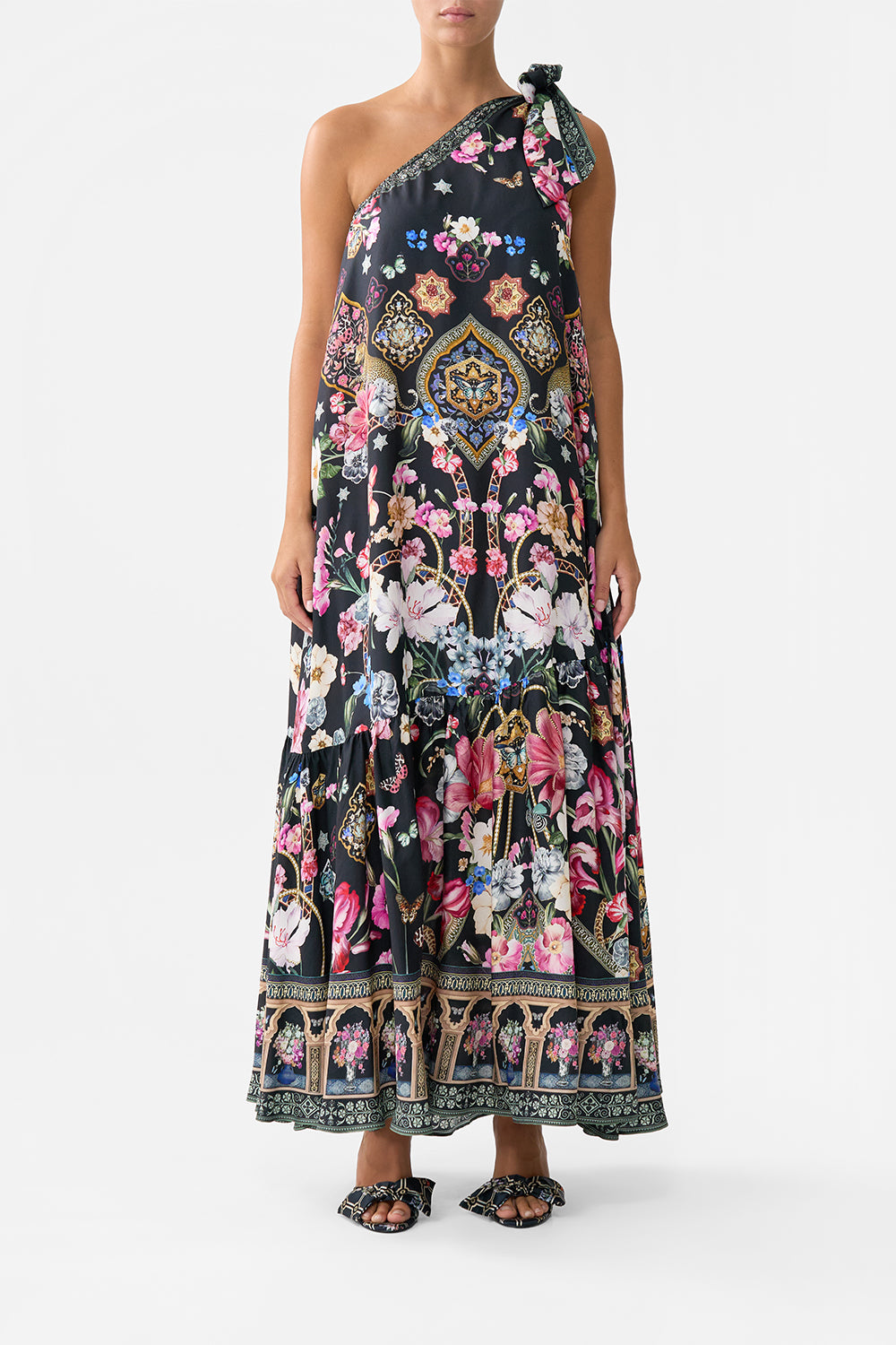 TIE ONE SHOULDER DRESS MIDNIGHT IN MONSERRATE