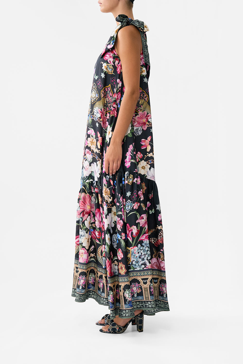 TIE ONE SHOULDER DRESS MIDNIGHT IN MONSERRATE