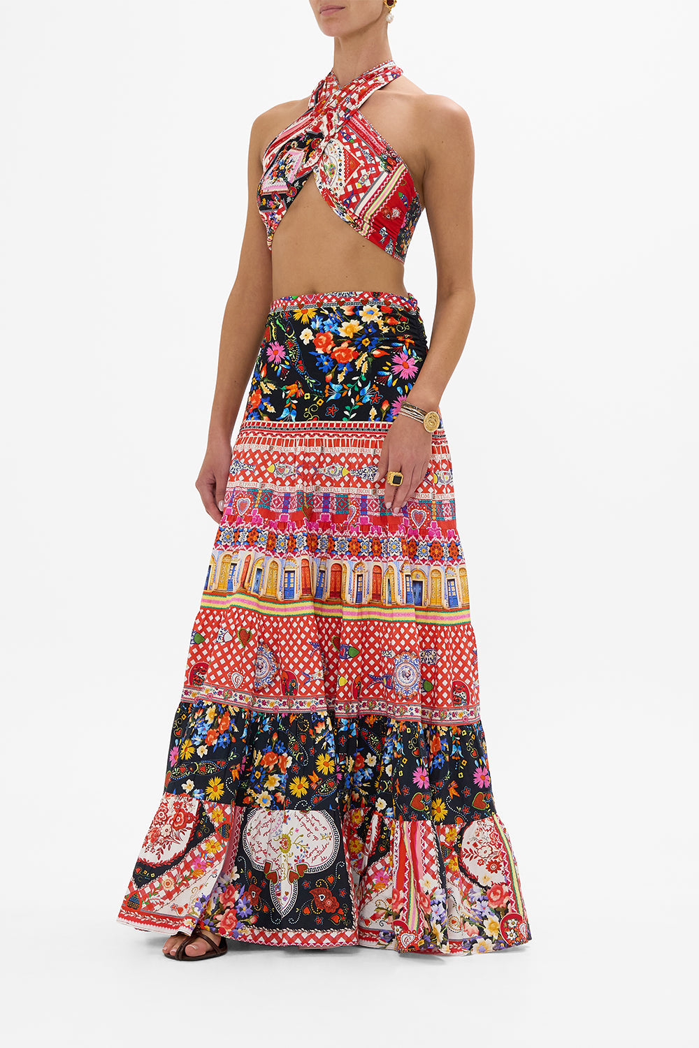 JERSEY SPLICED TIERED SKIRT FOLK FABULOUS