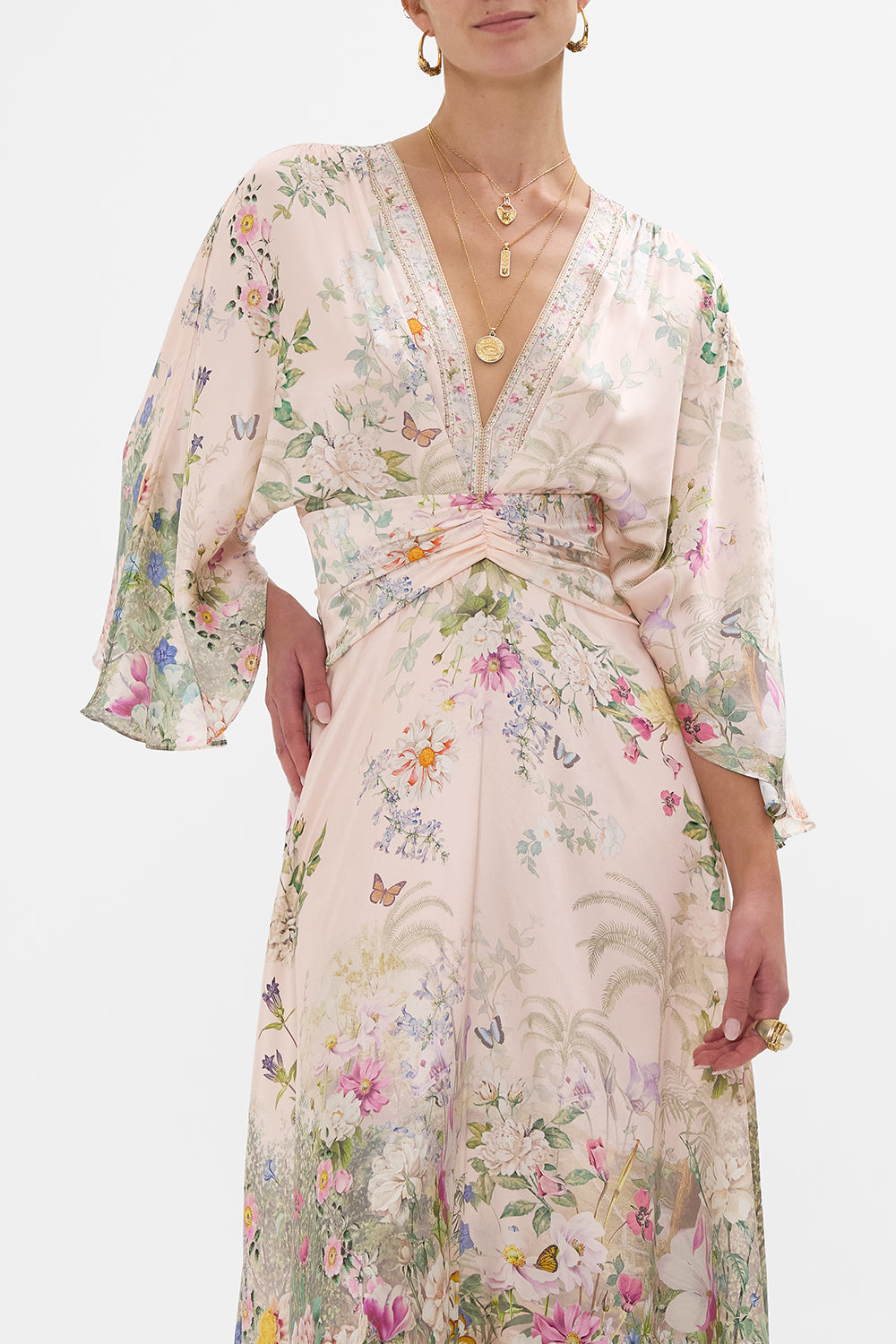 PETAL SLEEVE LONG DRESS PALACIO PLAYGROUND