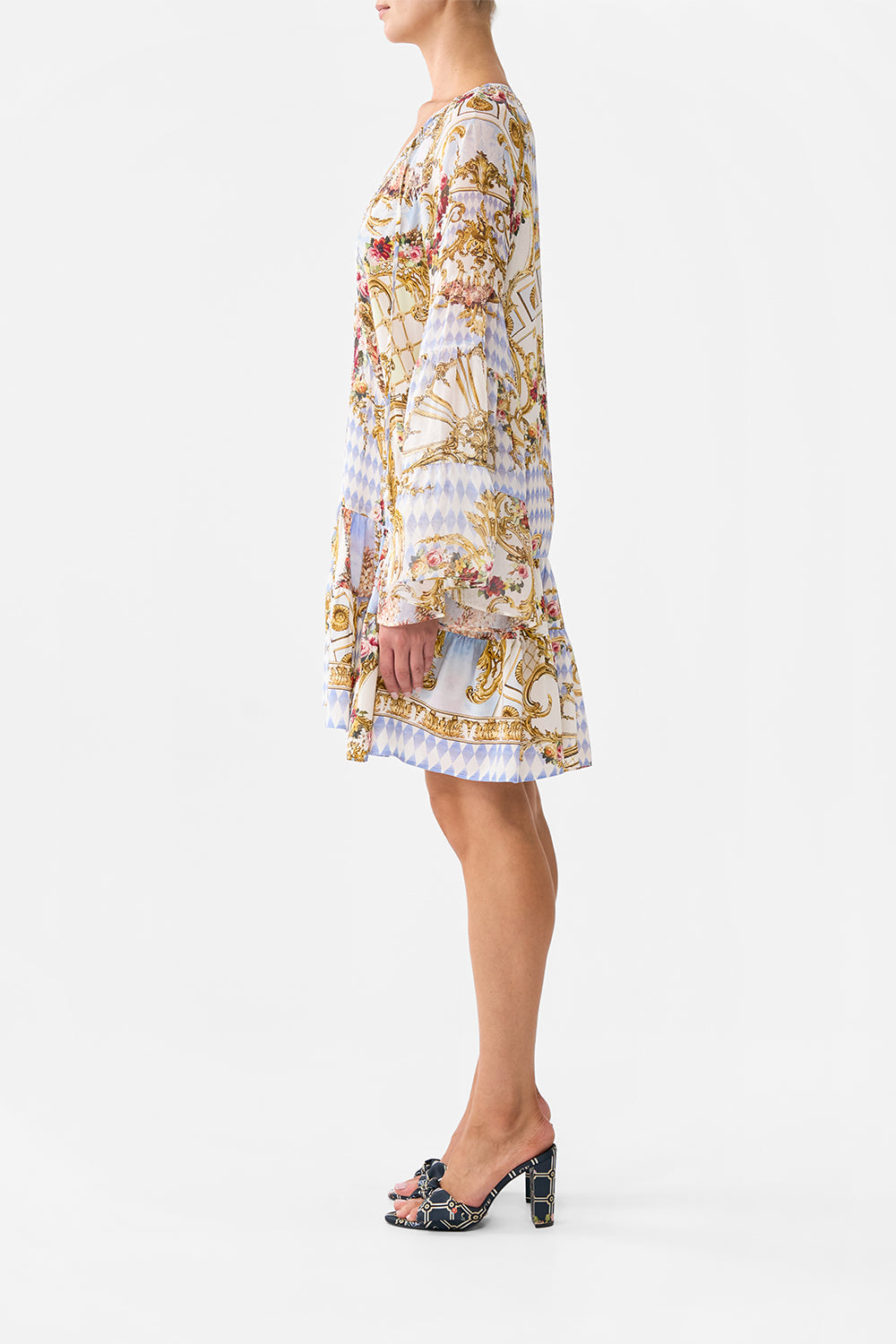 A-LINE GATHERED PANEL DRESS THRONE GAMES