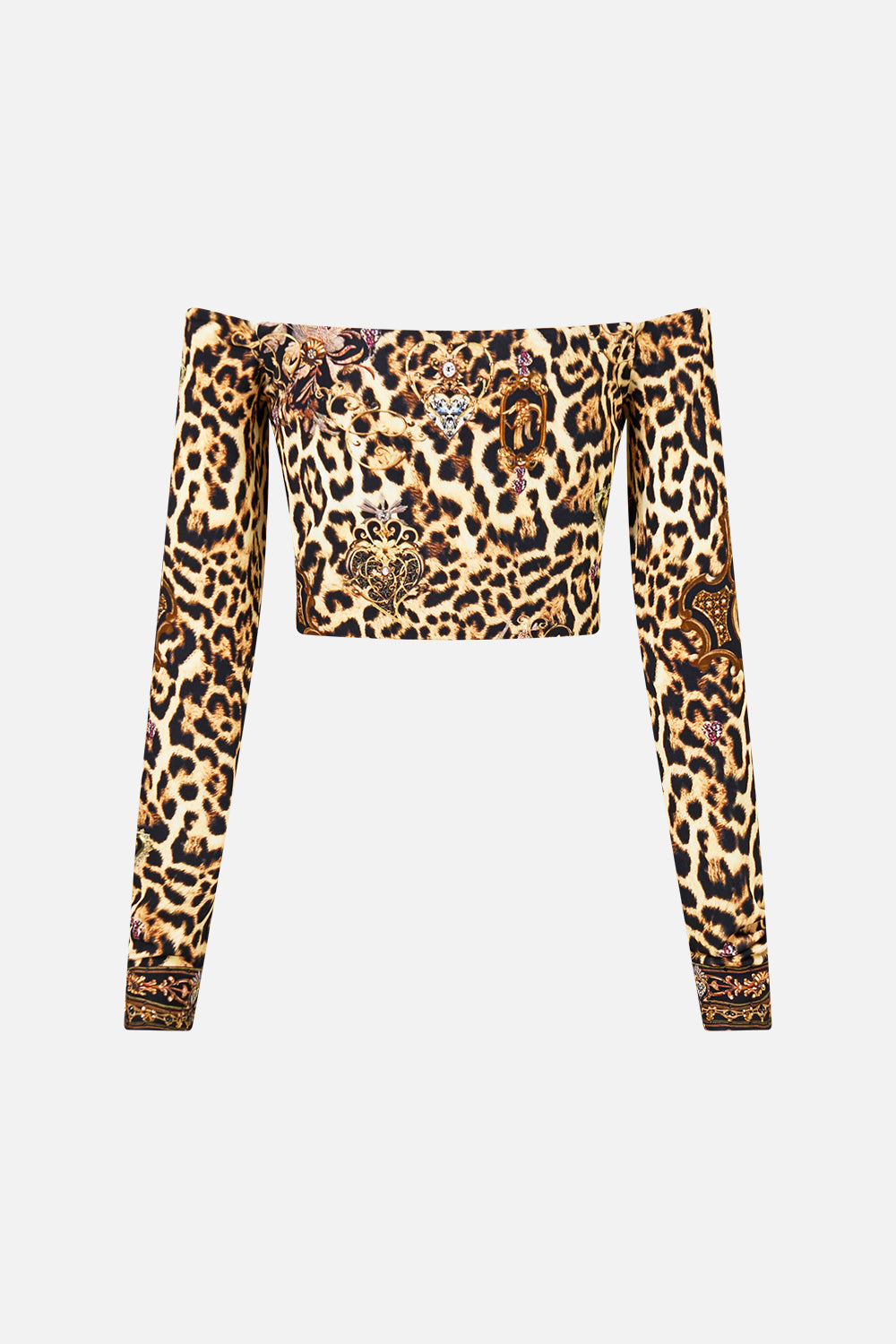 OFF SHOULDER CROPPED JERSEY TOP SAINTS AND SISTERS