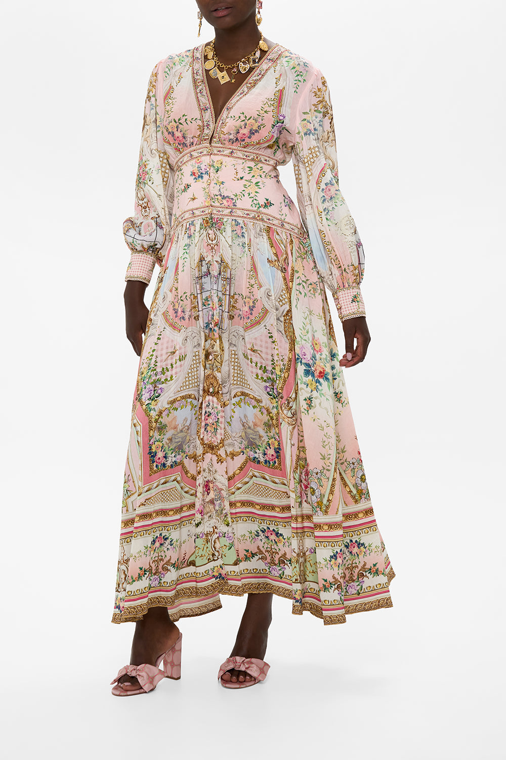 BUTTON THROUGH DRESS WITH EXTENDED WAISTBAND LISBON LULLABY