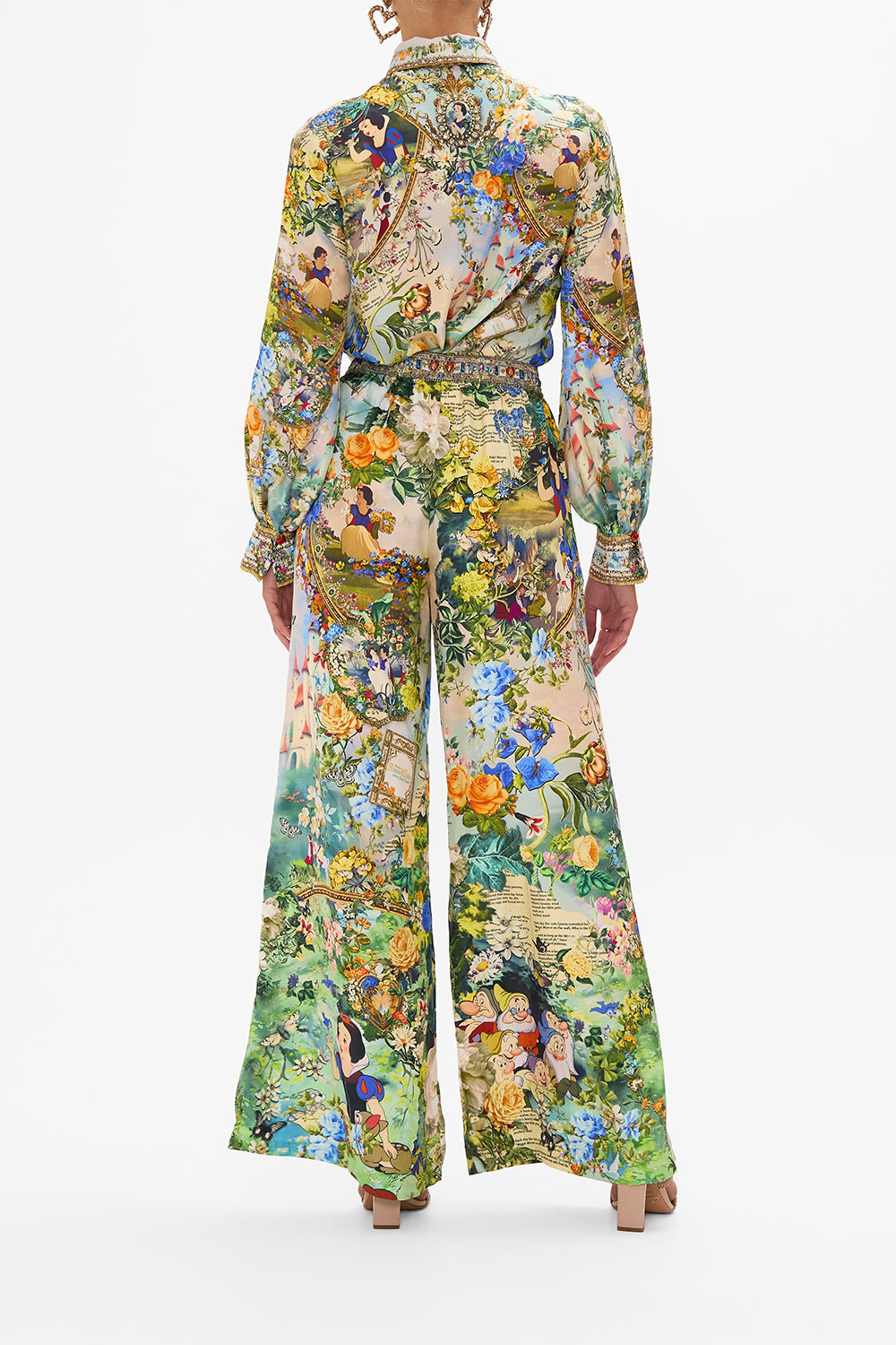 Disney CAMILLA silk pants in The Kindest One Of All print