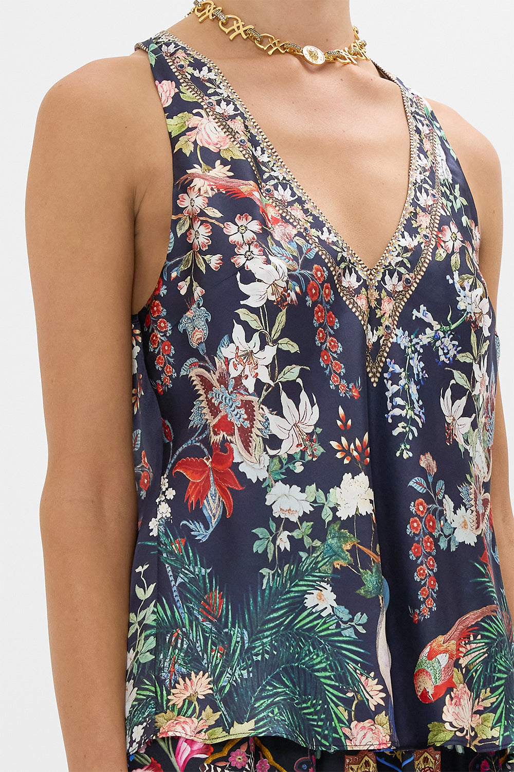 V NECK TOP WITH KNOT BACK PALACIO POETRY