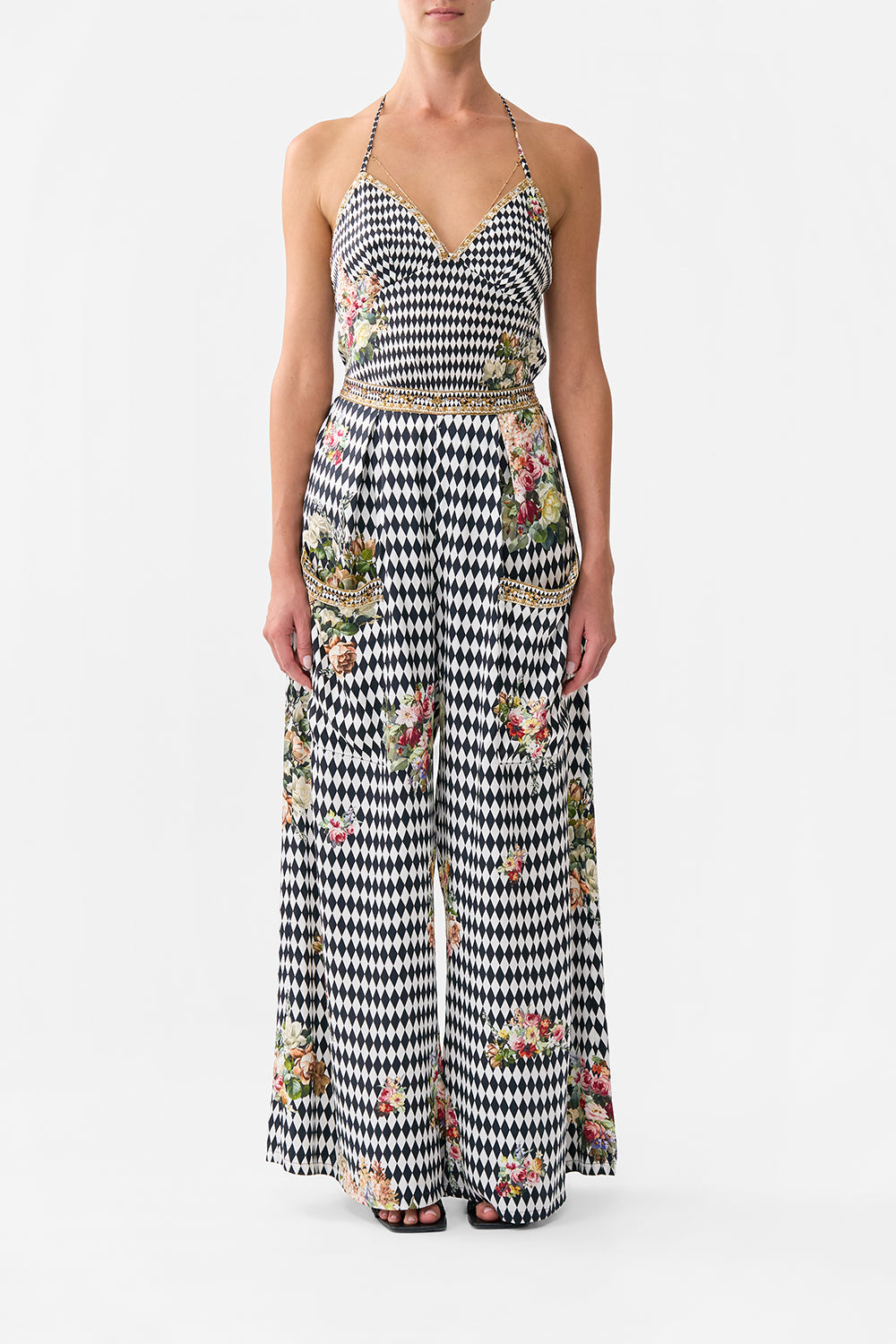 WIDE LEG TROUSER WITH FRONT POCKETS ROCOCO GLOW