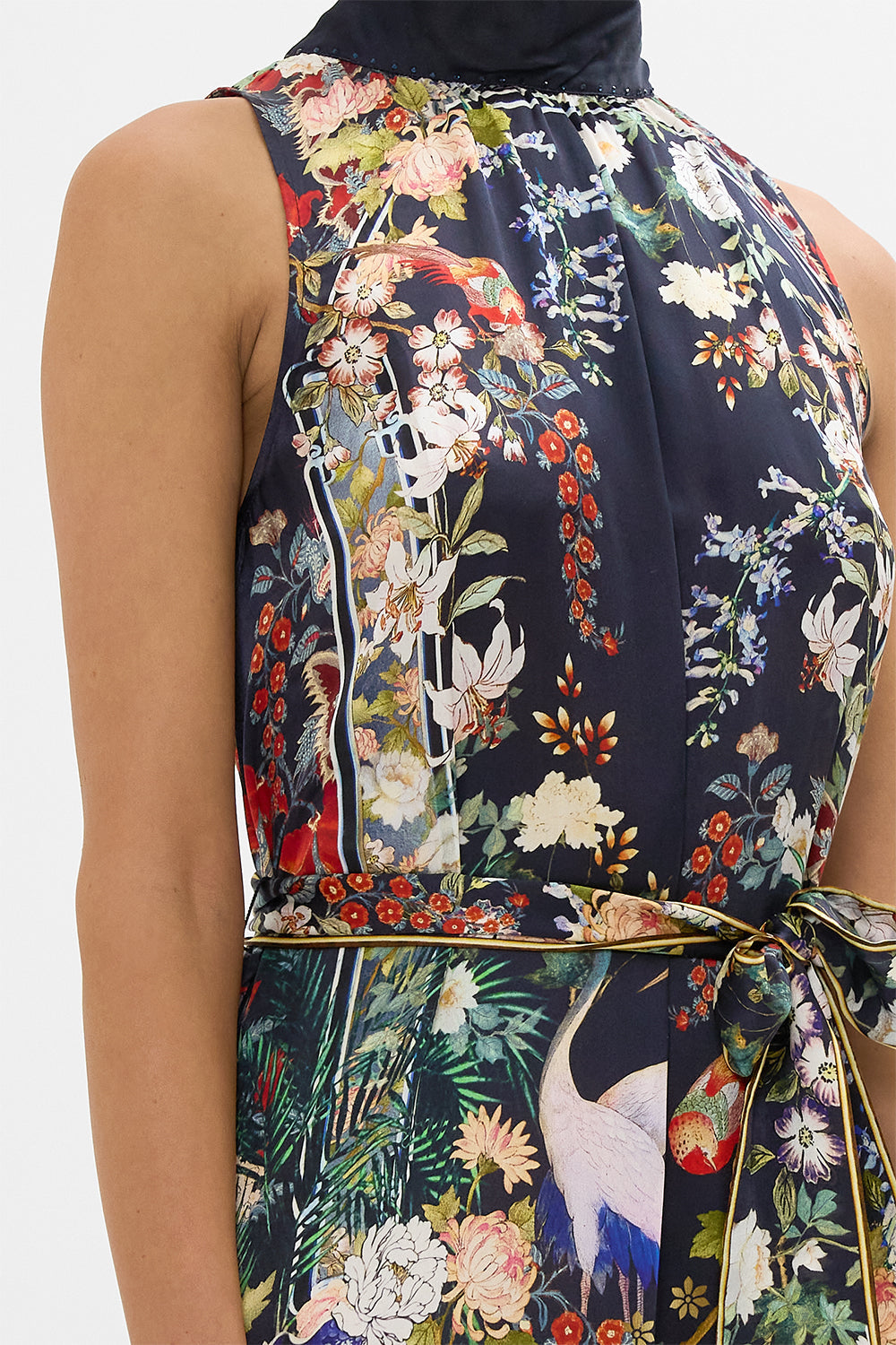 HIGHNECK TIERED RUFFLE HEM DRESS PALACIO POETRY