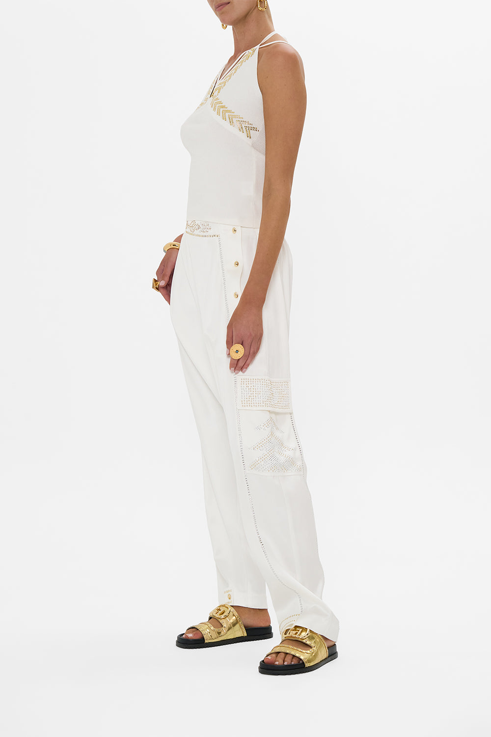 FITTED KNIT TOP WITH HARDWARE GODDESS ENERGY