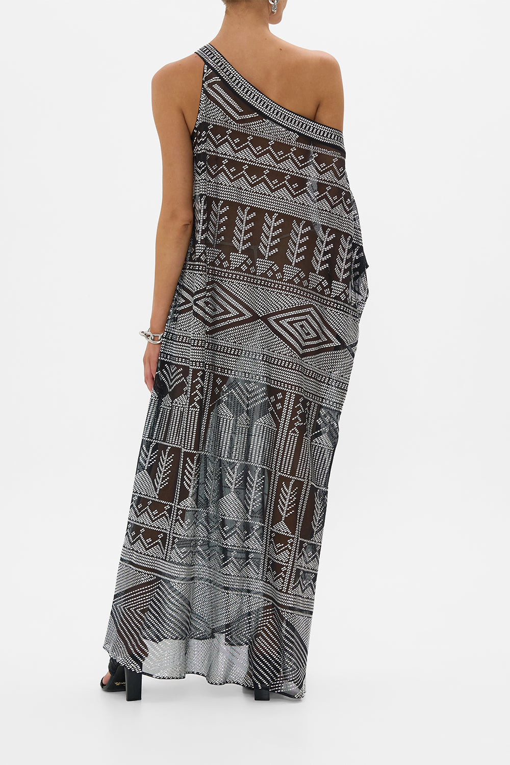 ONE SHOULDER KAFTAN WITH NECKBAND THE EGYPT EFFECT