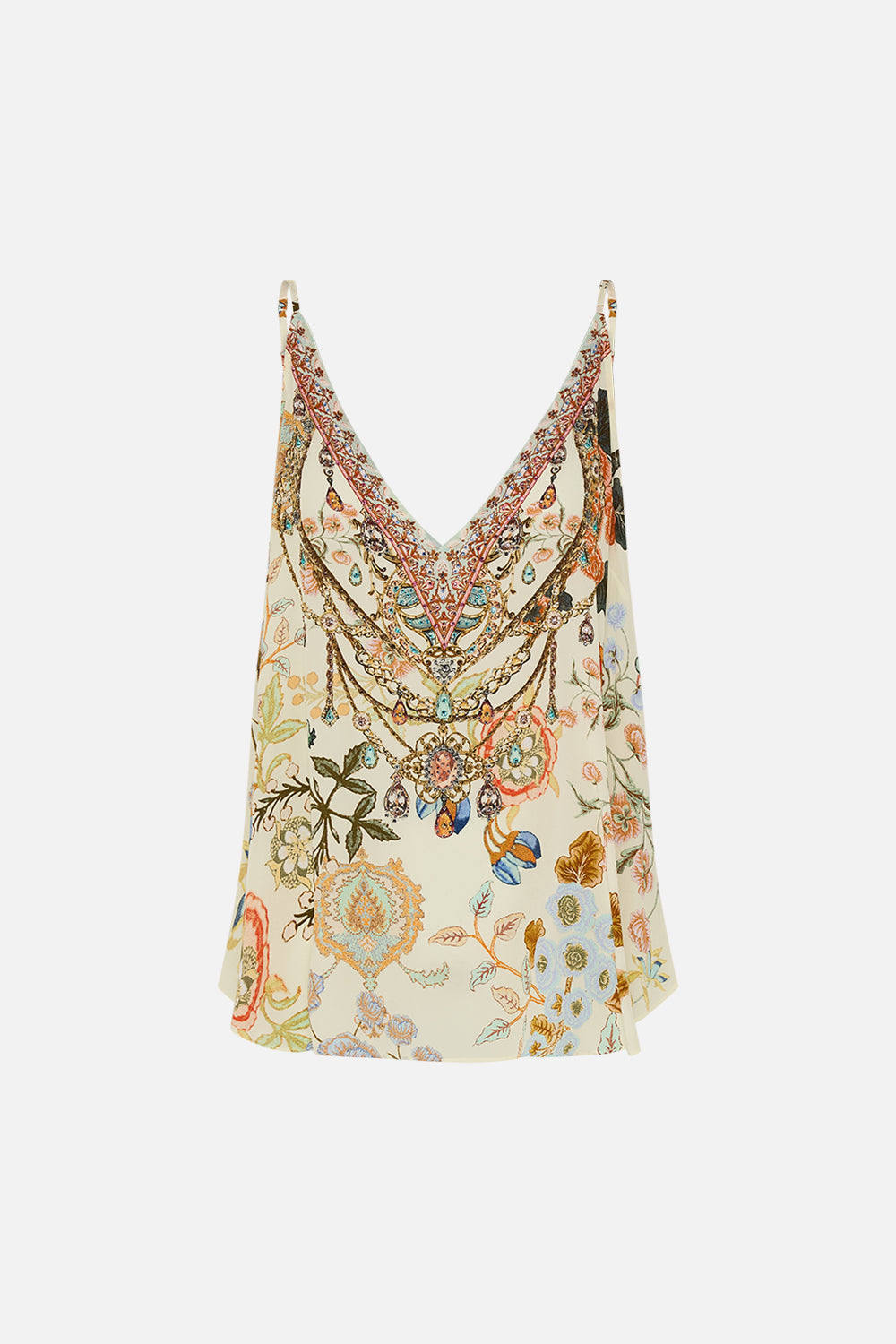 CAMILLA V Neck Cami in Honour of Heirlooms print