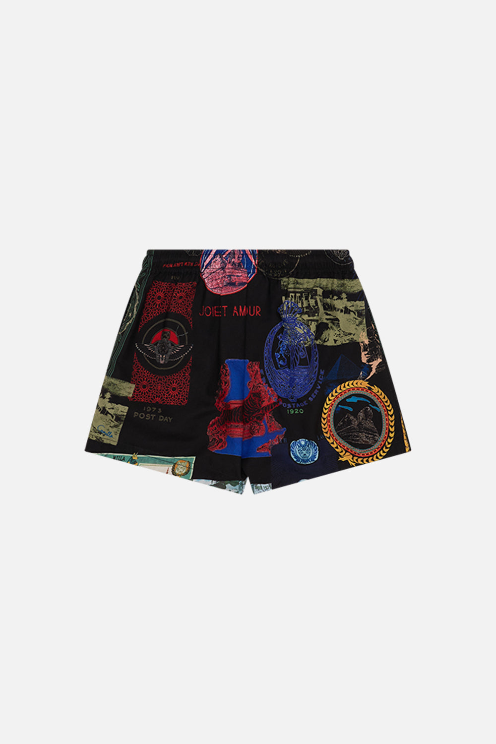MILLA By CAMILLA black boys boardshort in Landmarks and Love Letters print