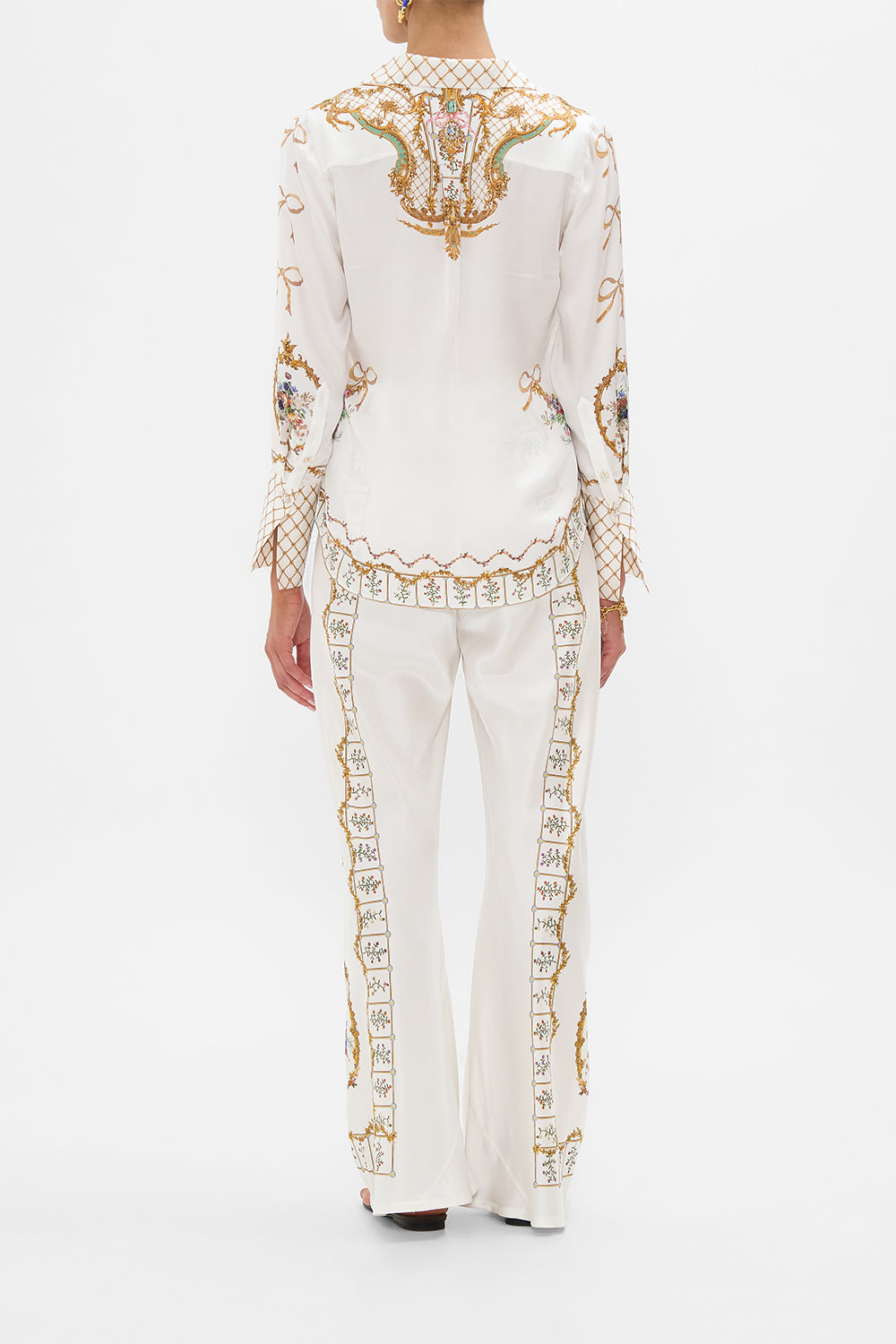 The CAMILLA Pyjama Shirt in our Dressing Room Drama print.