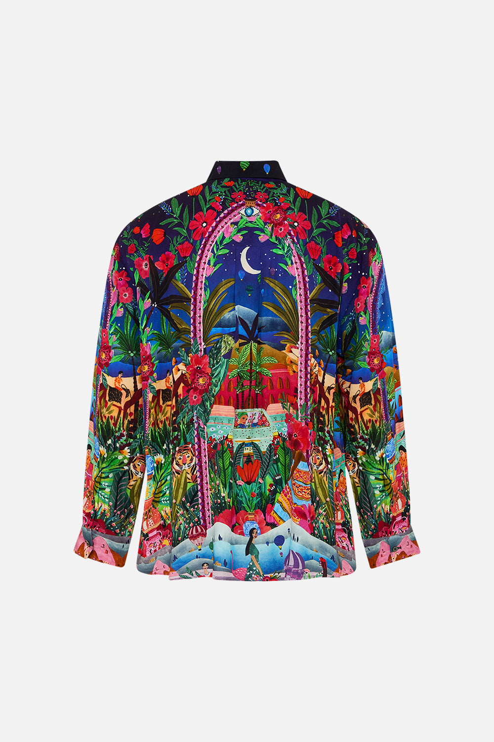 CAMILLA Oversized Shirt in Midnight Muses print.